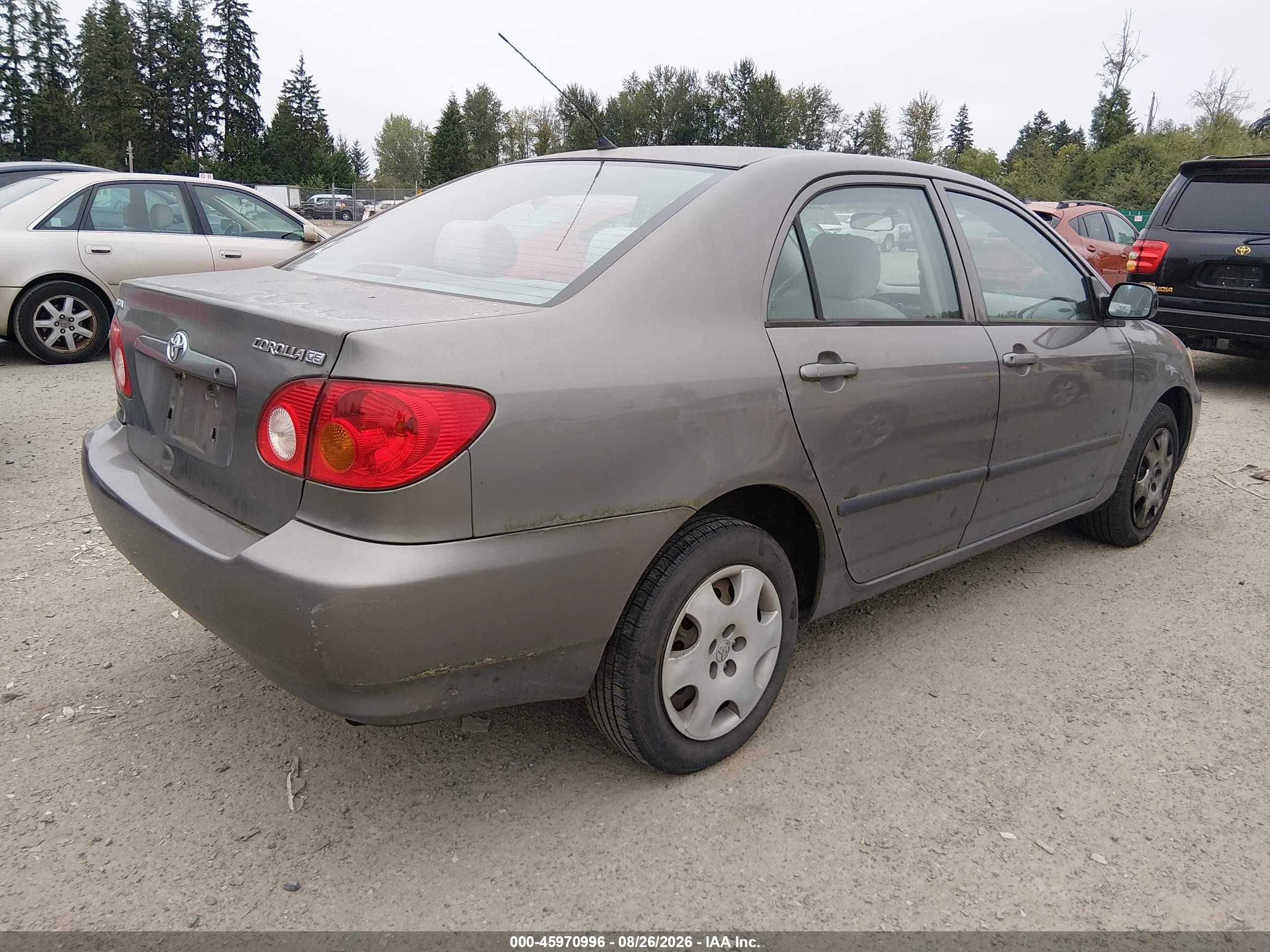 2003 Toyota Corolla Ce Gray vin: 2T1BR32EX3C024079