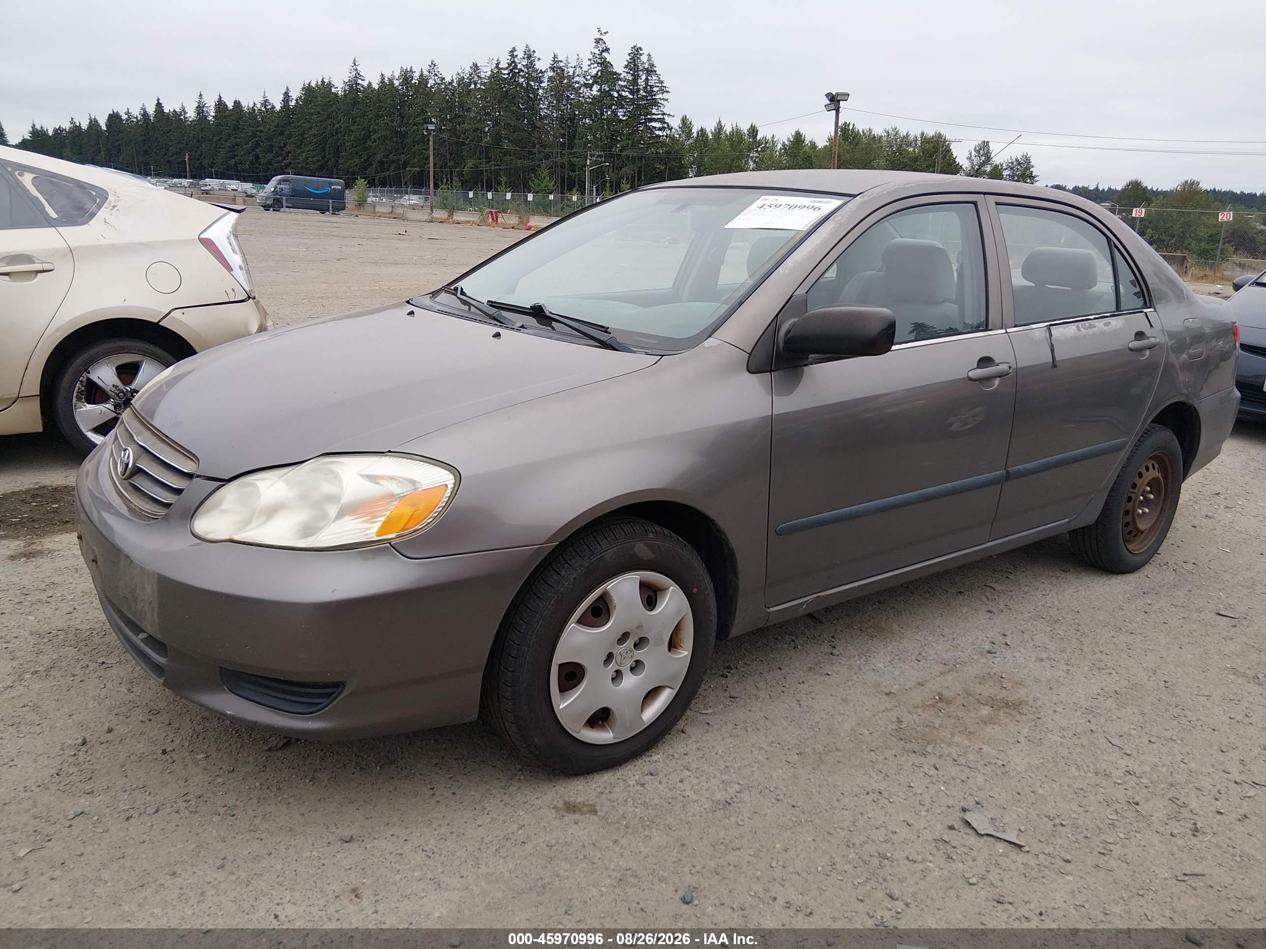 2003 Toyota Corolla Ce Gray vin: 2T1BR32EX3C024079