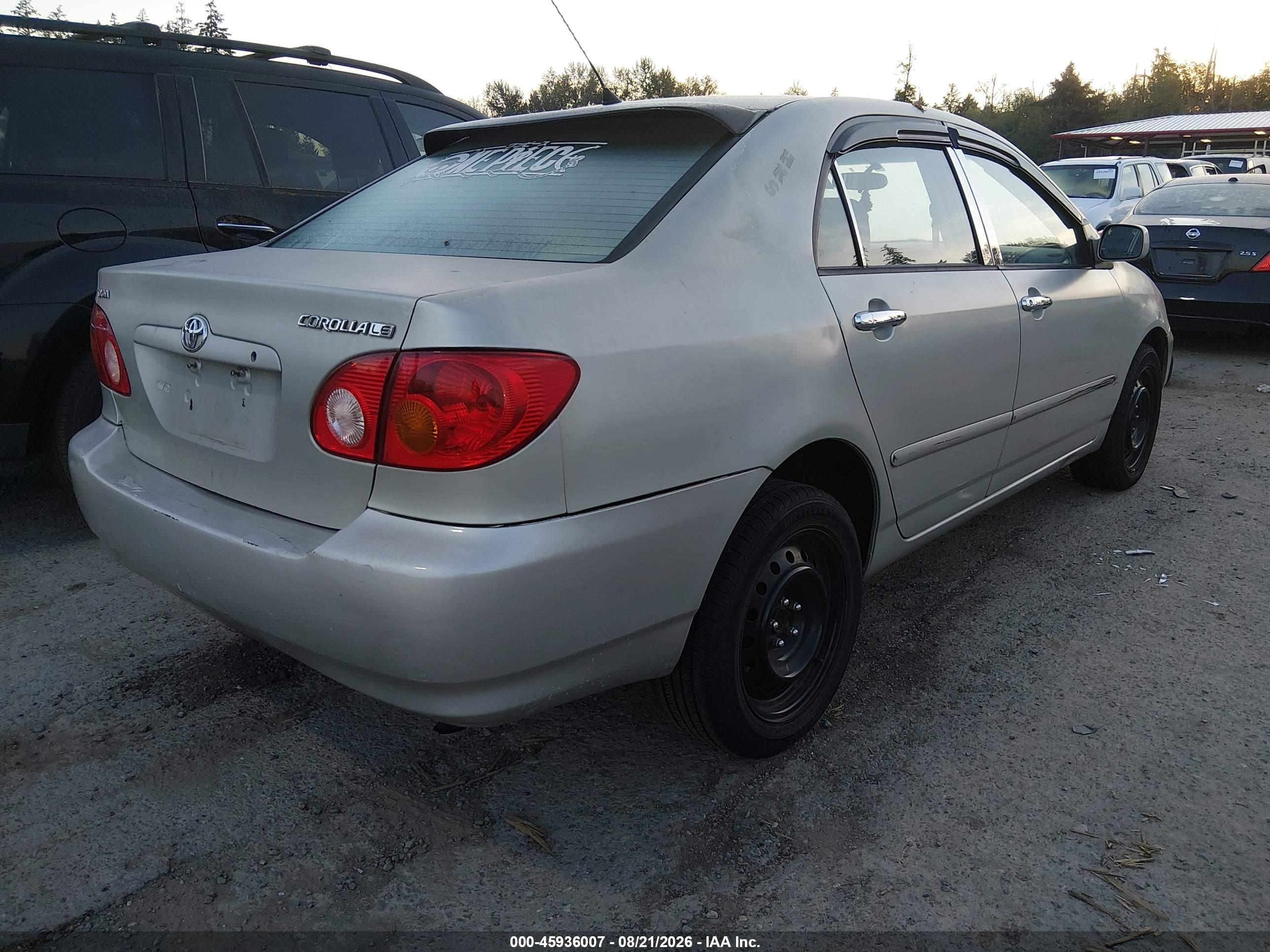 2003 Toyota Corolla Le Gray vin: 2T1BR32EX3C069832