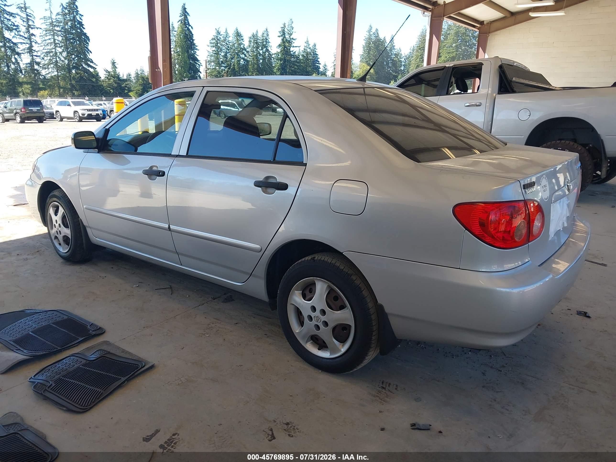 2005 Toyota Corolla Ce/le/s Silver vin: 2T1BR32EX5C864026