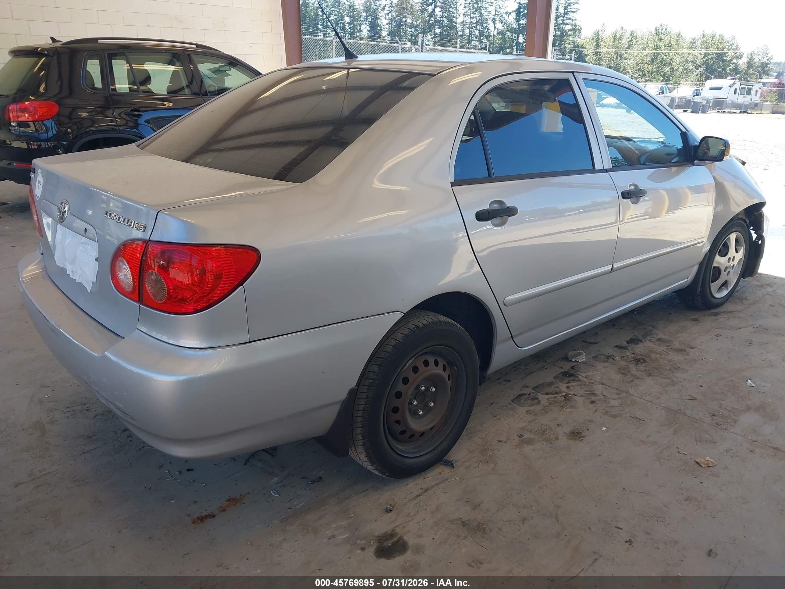 2005 Toyota Corolla Ce/le/s Silver vin: 2T1BR32EX5C864026