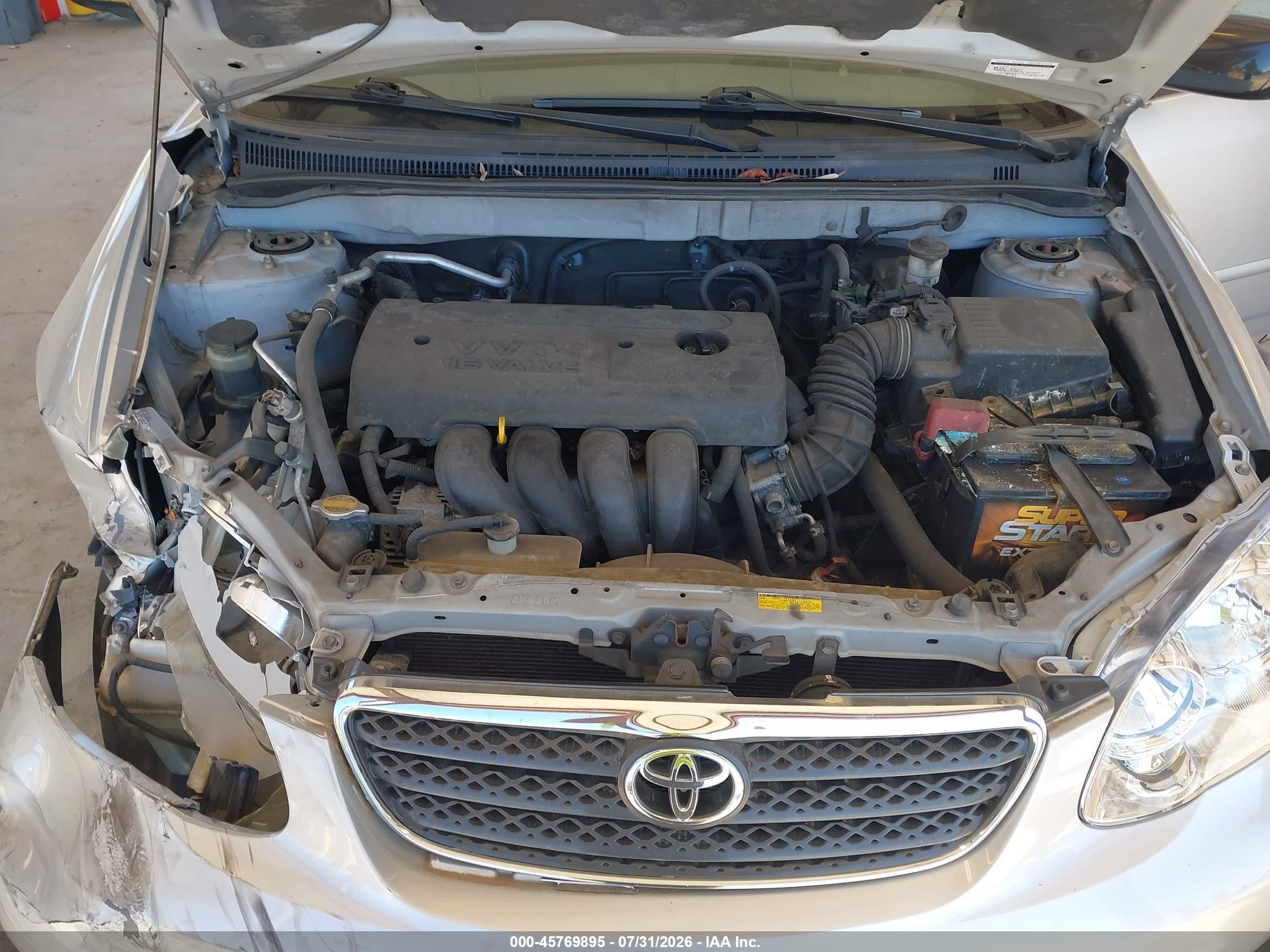 2005 Toyota Corolla Ce/le/s Silver vin: 2T1BR32EX5C864026