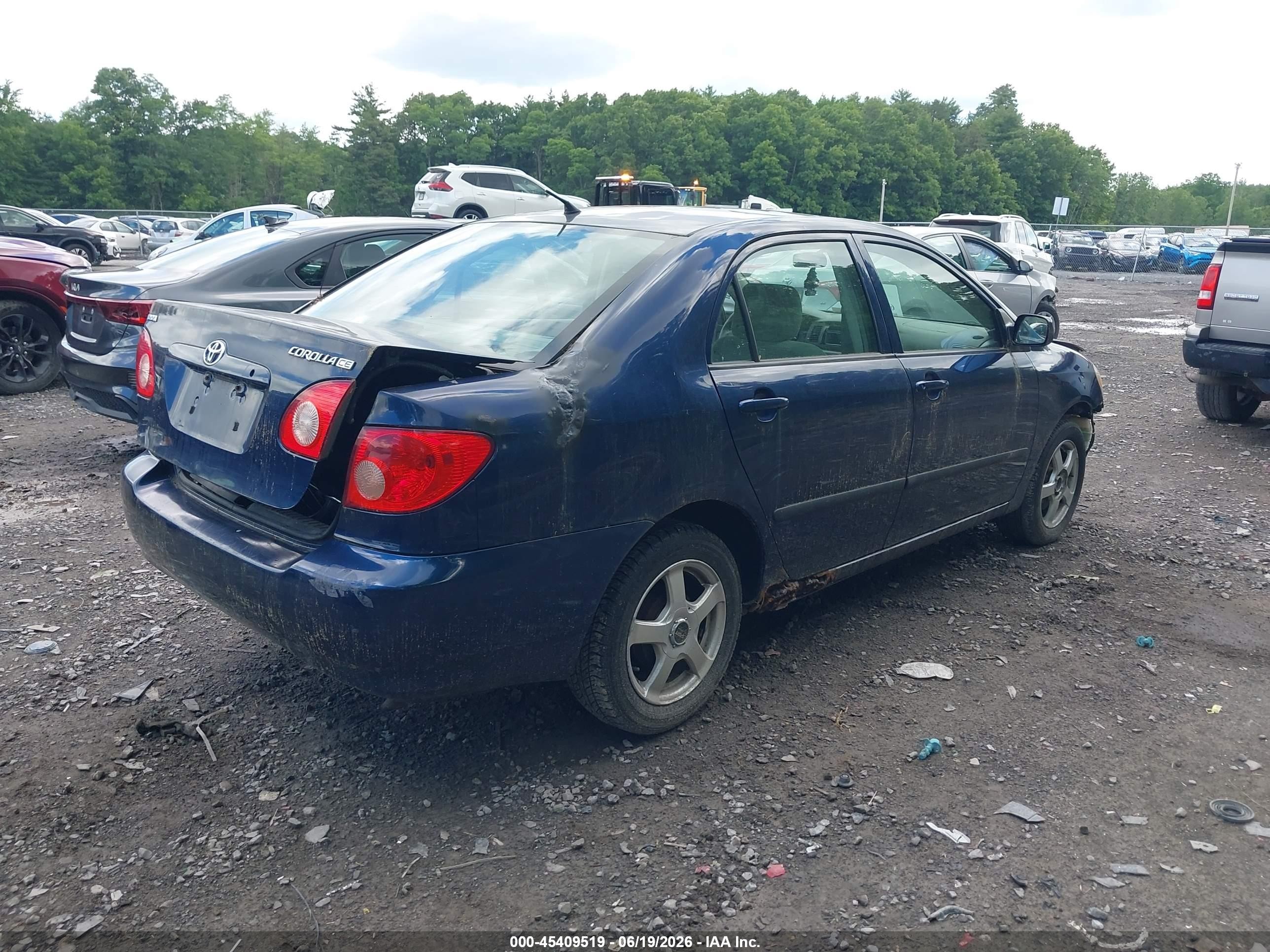 2006 Toyota Corolla Ce Blue vin: 2T1BR32EX6C648811