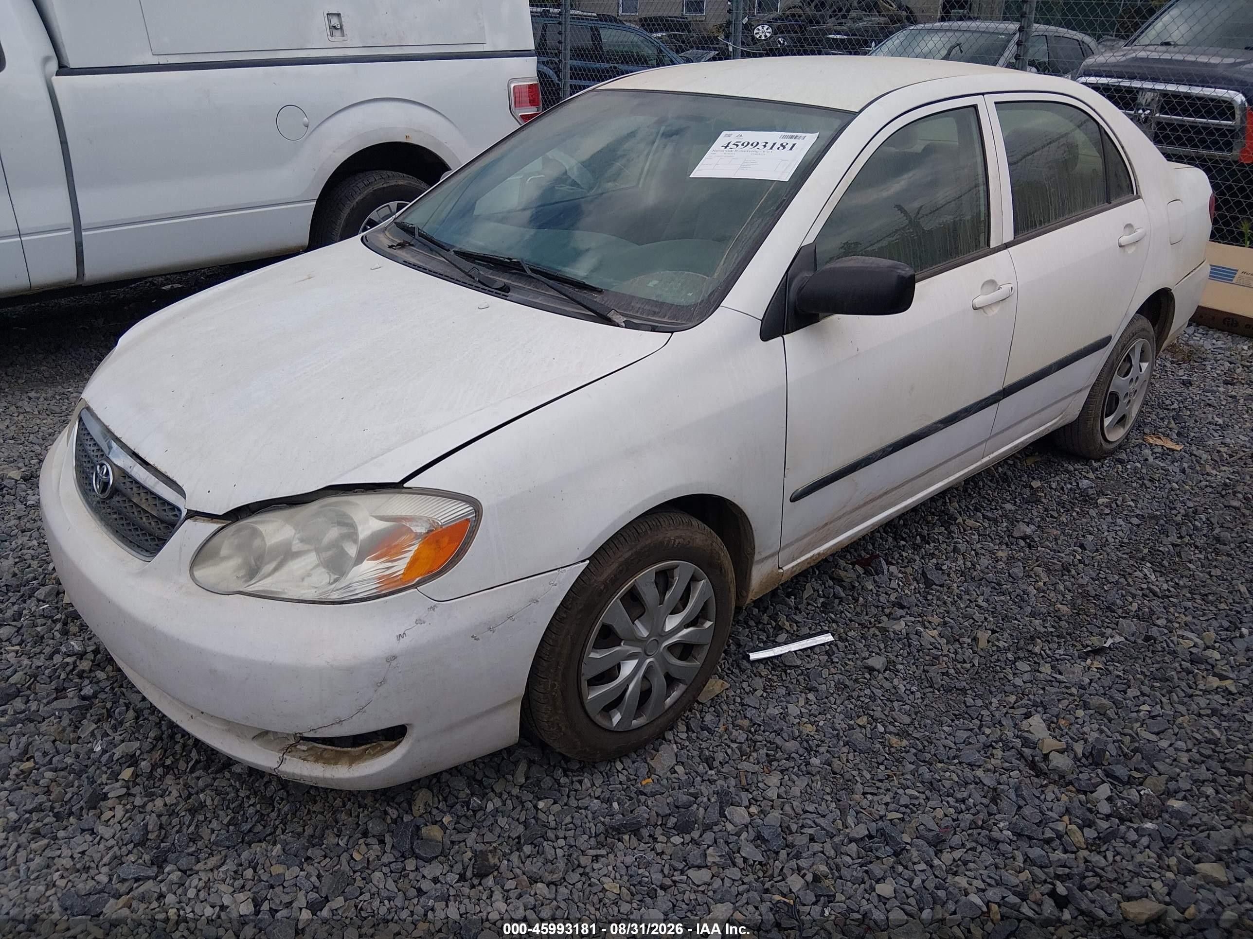2006 Toyota Corolla Ce White vin: 2T1BR32EX6C696809