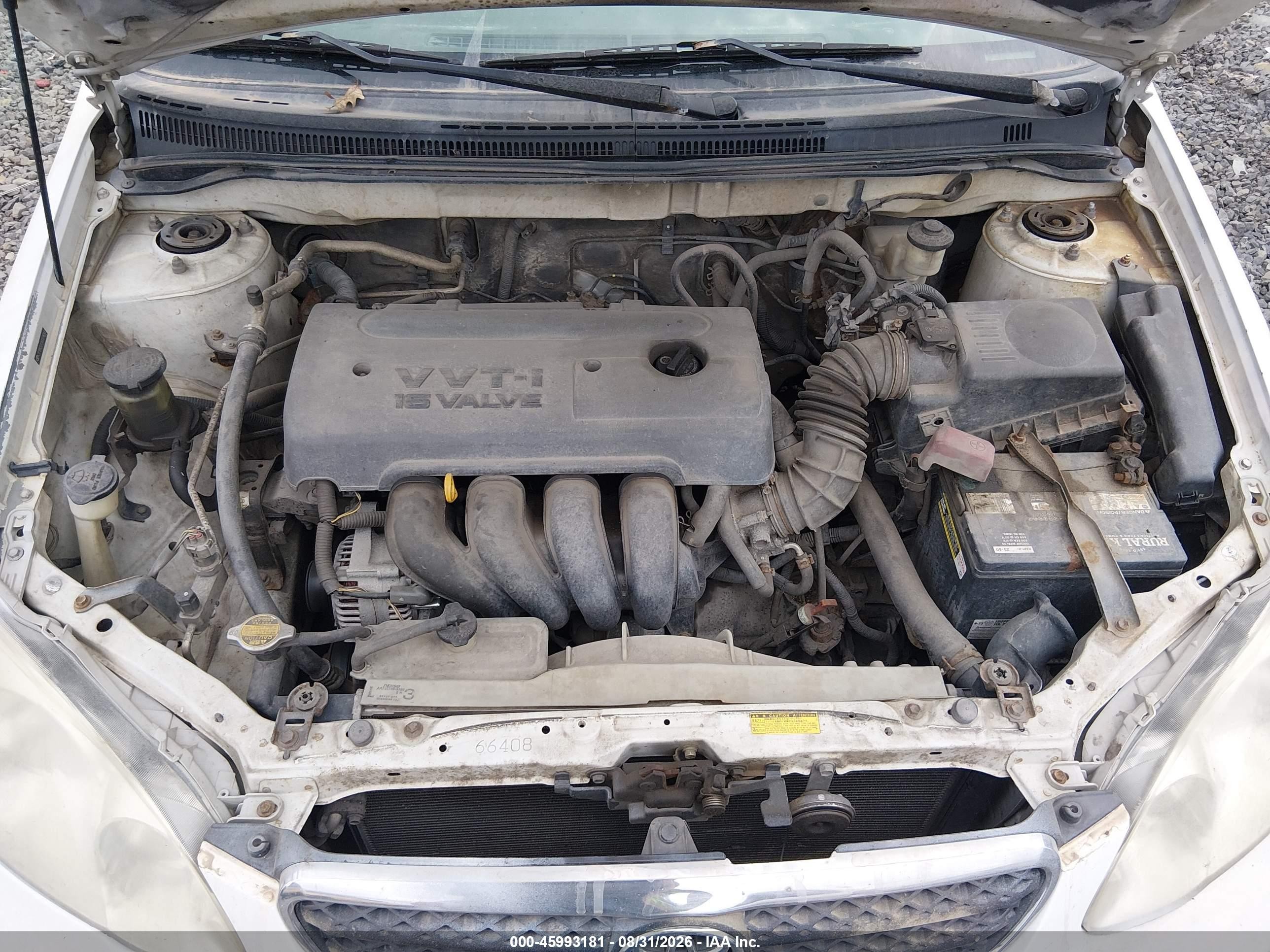 2006 Toyota Corolla Ce White vin: 2T1BR32EX6C696809