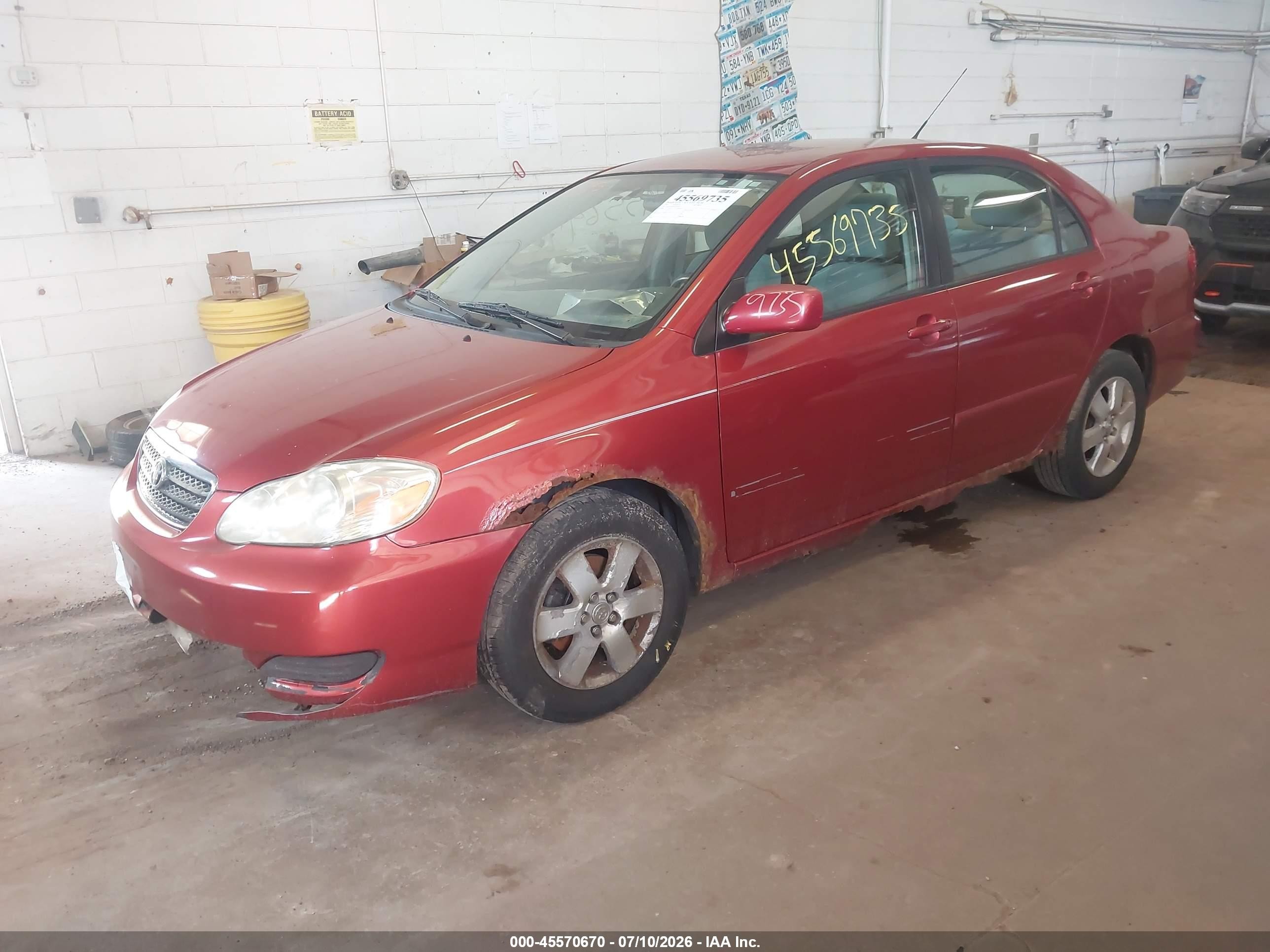 2007 Toyota Corolla Le Red vin: 2T1BR32EX7C836293