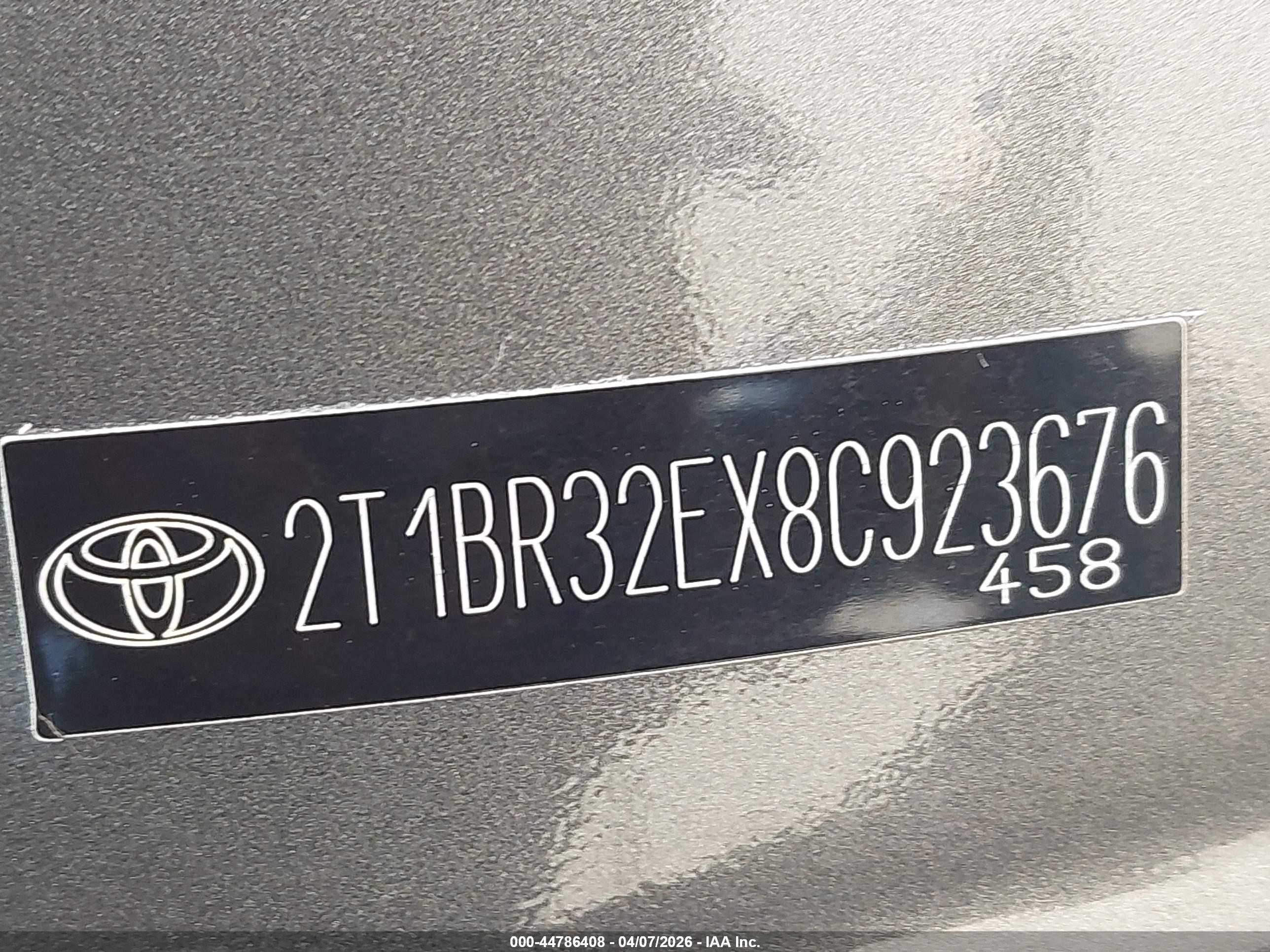 2008 Toyota Corolla Ce Gray vin: 2T1BR32EX8C923676