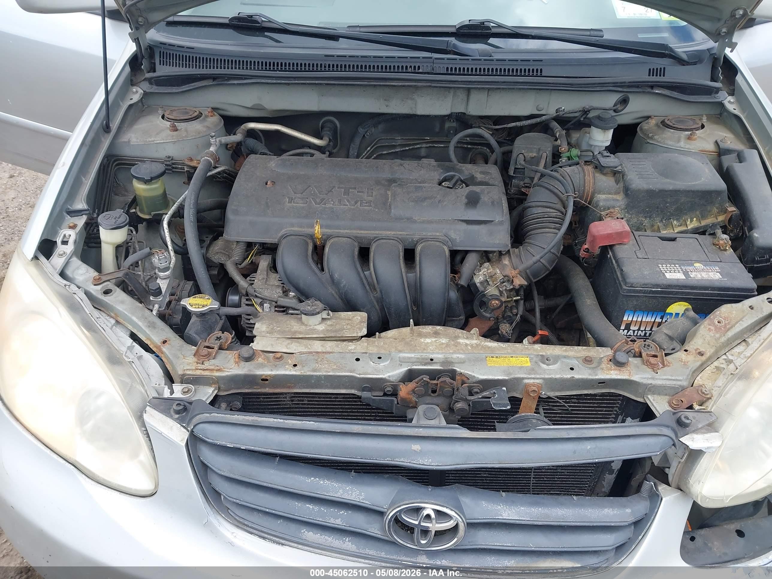 2004 Toyota Corolla Le Silver vin: 2T1BR38E04C193147