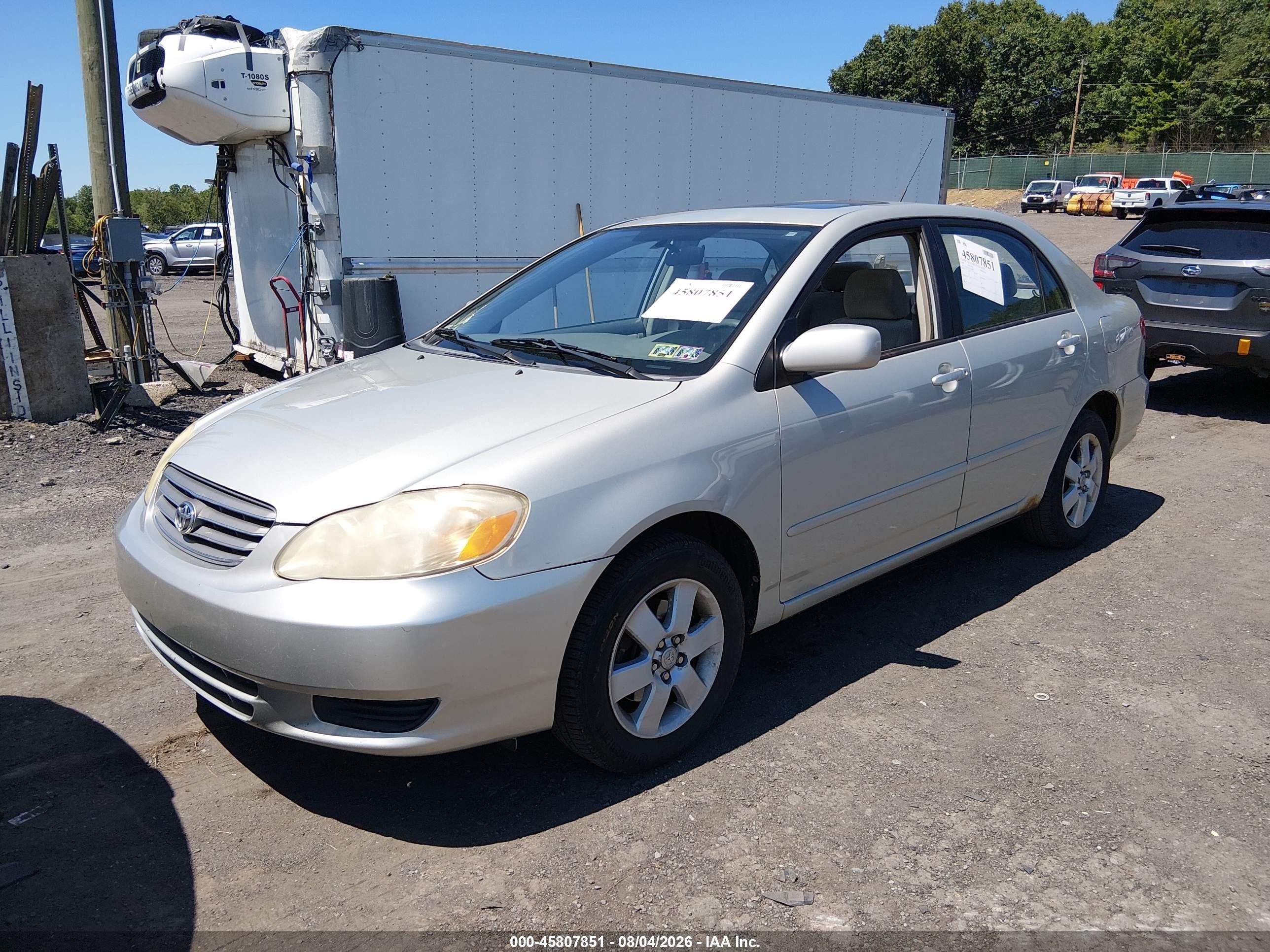 2004 Toyota Corolla Le Silver vin: 2T1BR38E14C218590