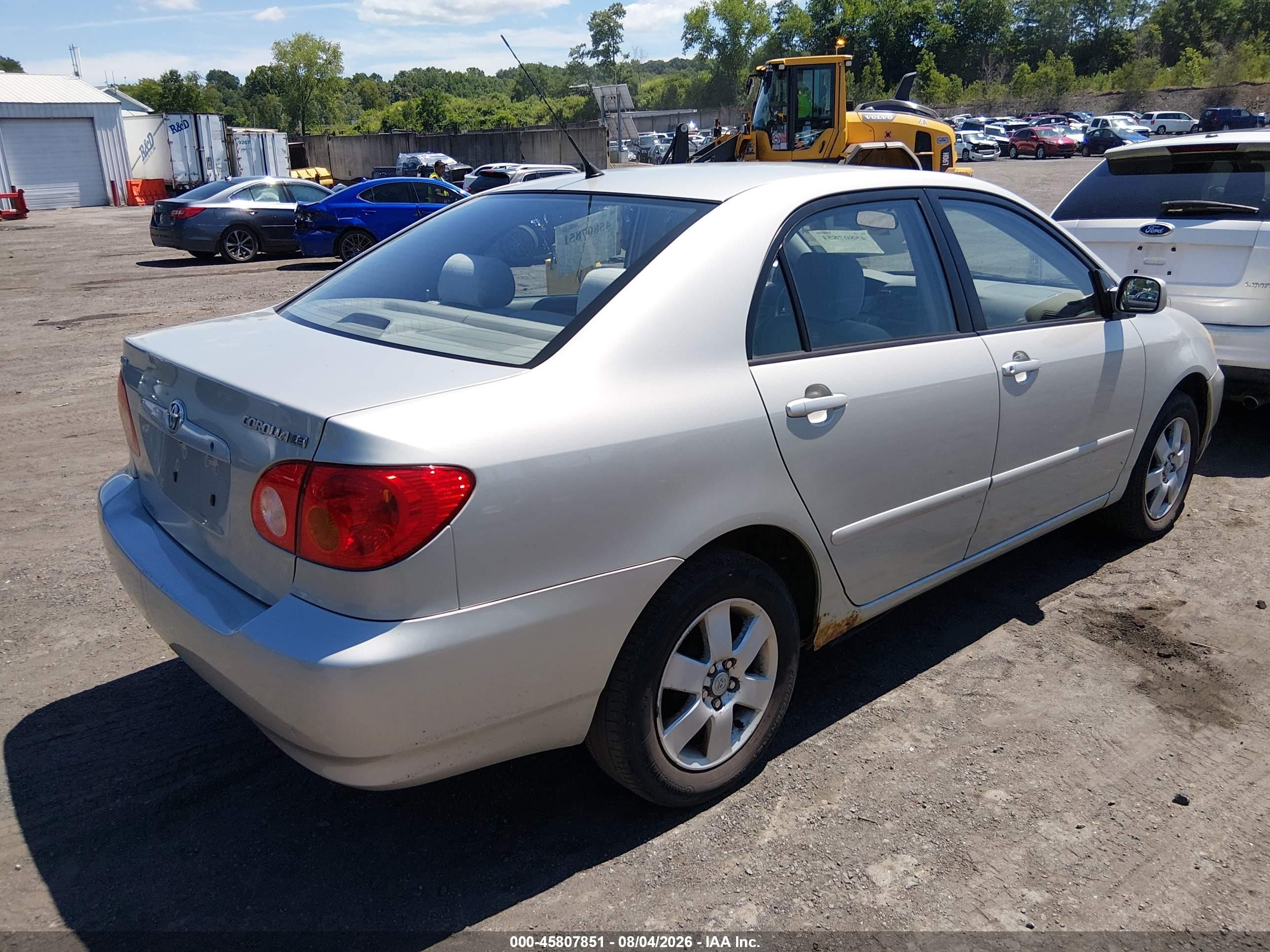 2004 Toyota Corolla Le Silver vin: 2T1BR38E14C218590