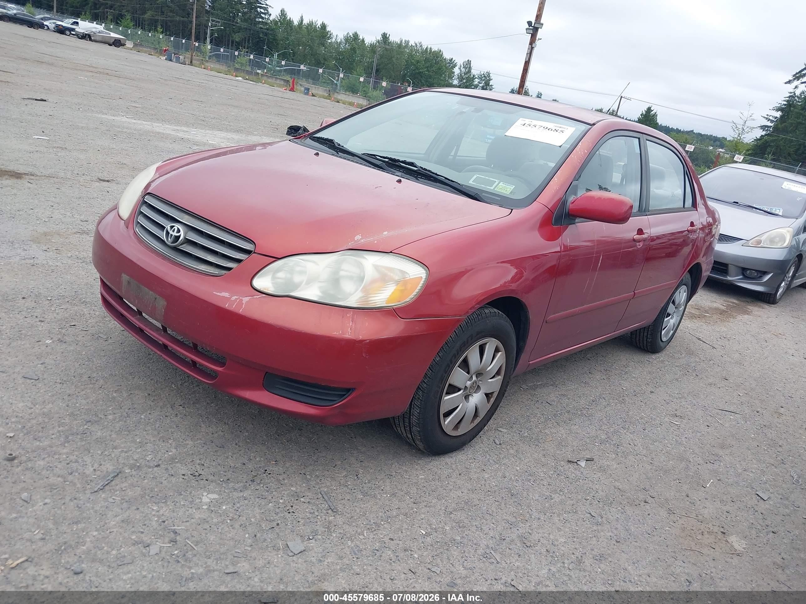 2004 Toyota Corolla Le Red vin: 2T1BR38E44C185178