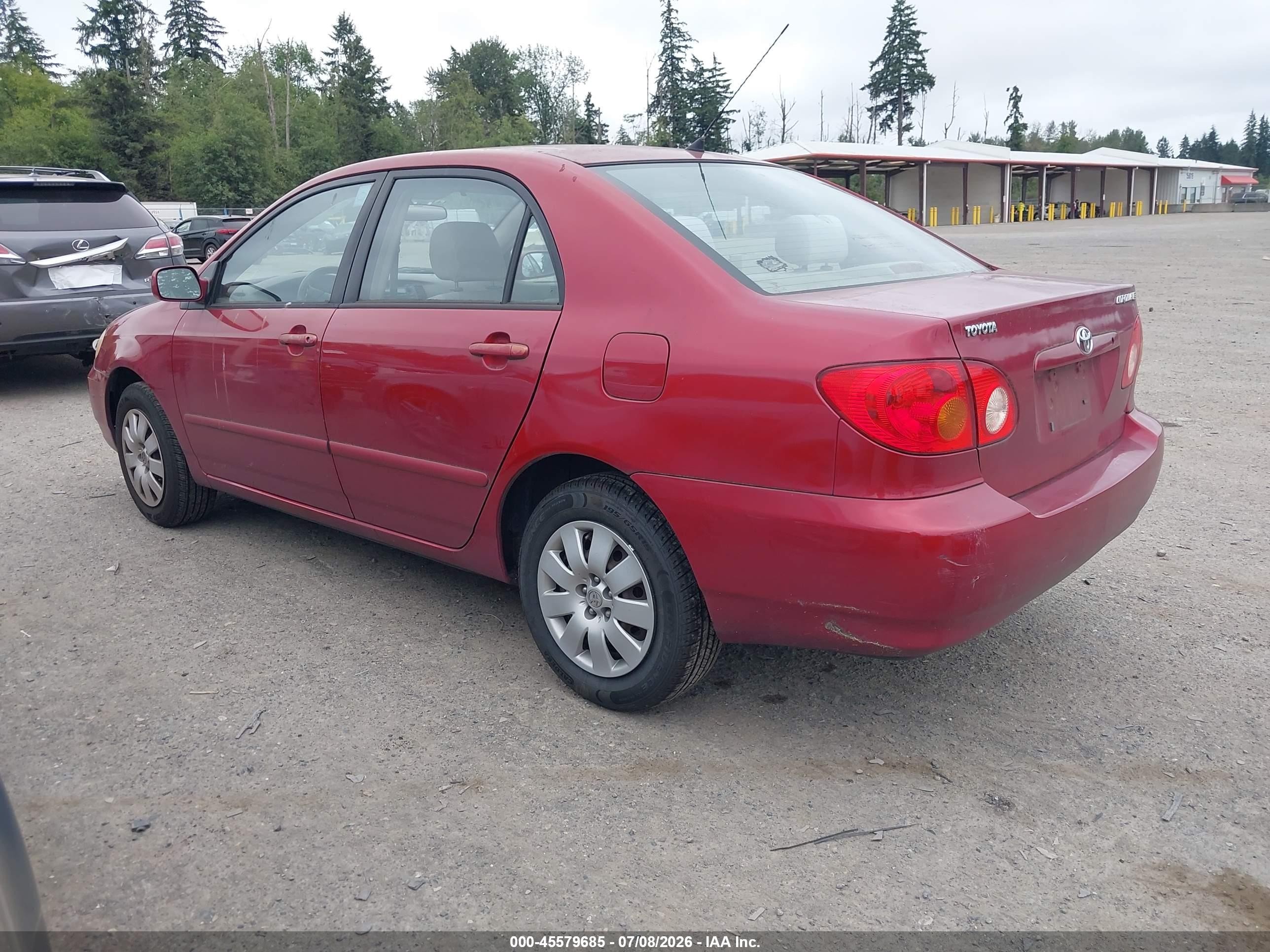 2004 Toyota Corolla Le Red vin: 2T1BR38E44C185178