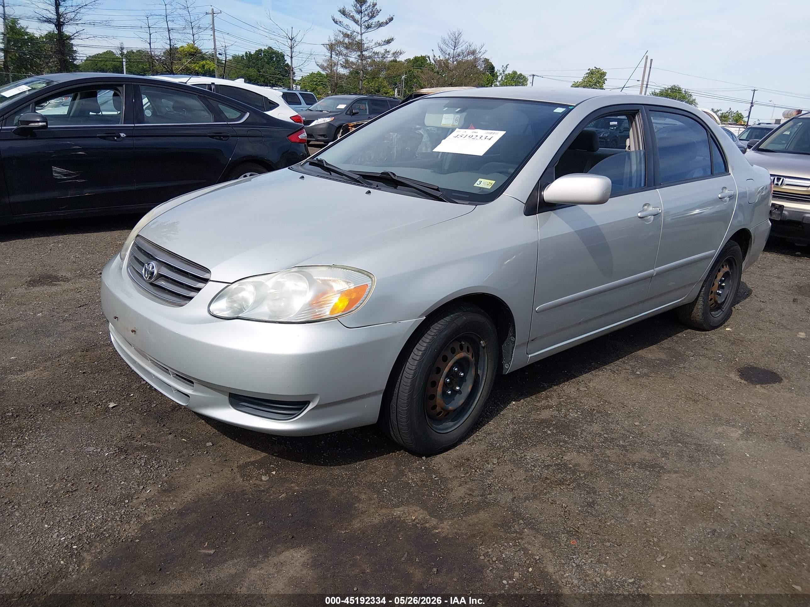 2003 Toyota Corolla Le Серебряный vin: 2T1BR38E63C079068