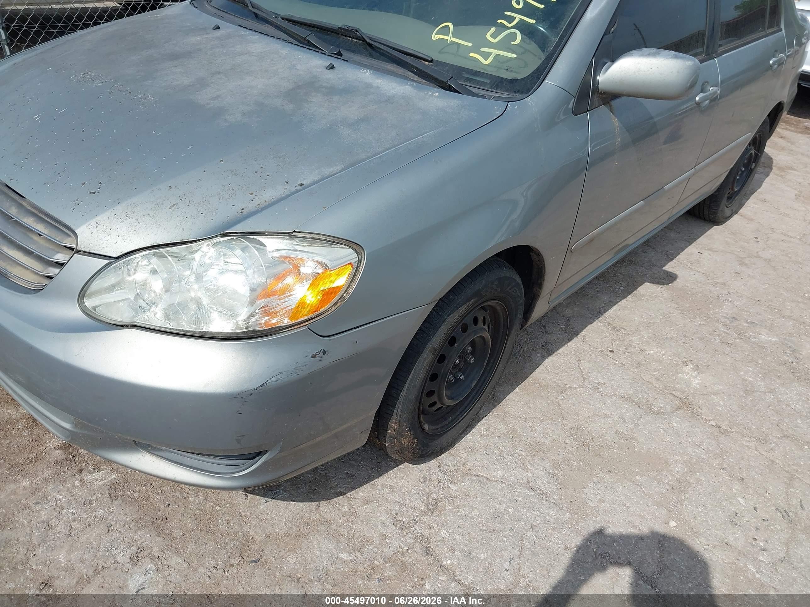 2003 Toyota Corolla Le Silver vin: 2T1BR38E63C096498