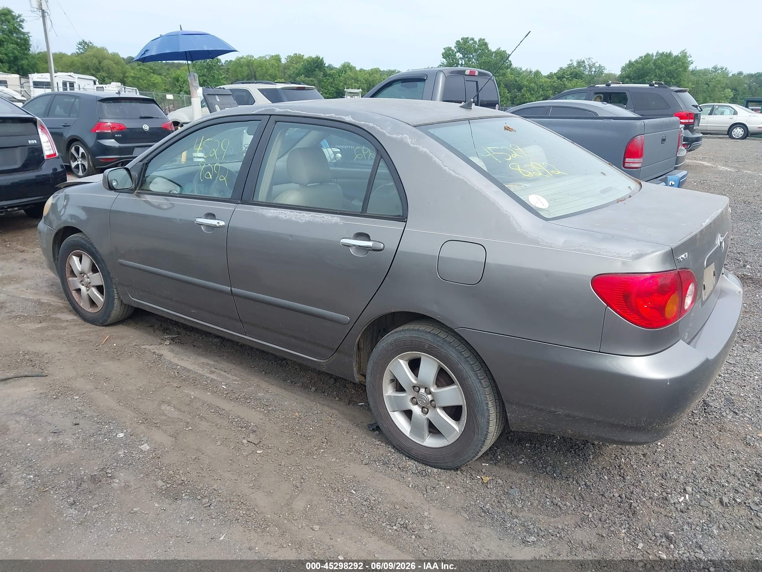 2003 Toyota Corolla Le Gray vin: 2T1BR38E93C096446