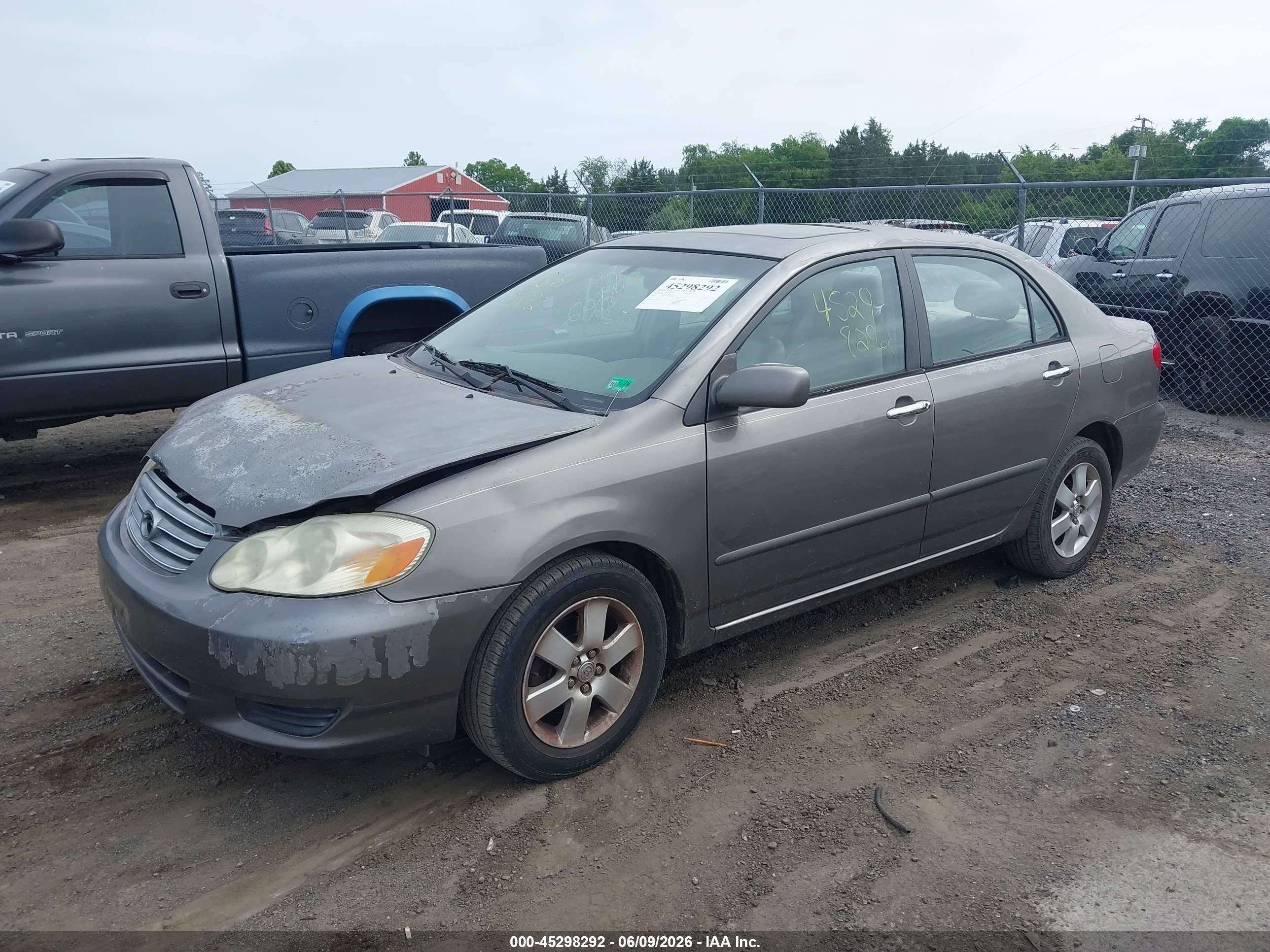 2003 Toyota Corolla Le Gray vin: 2T1BR38E93C096446
