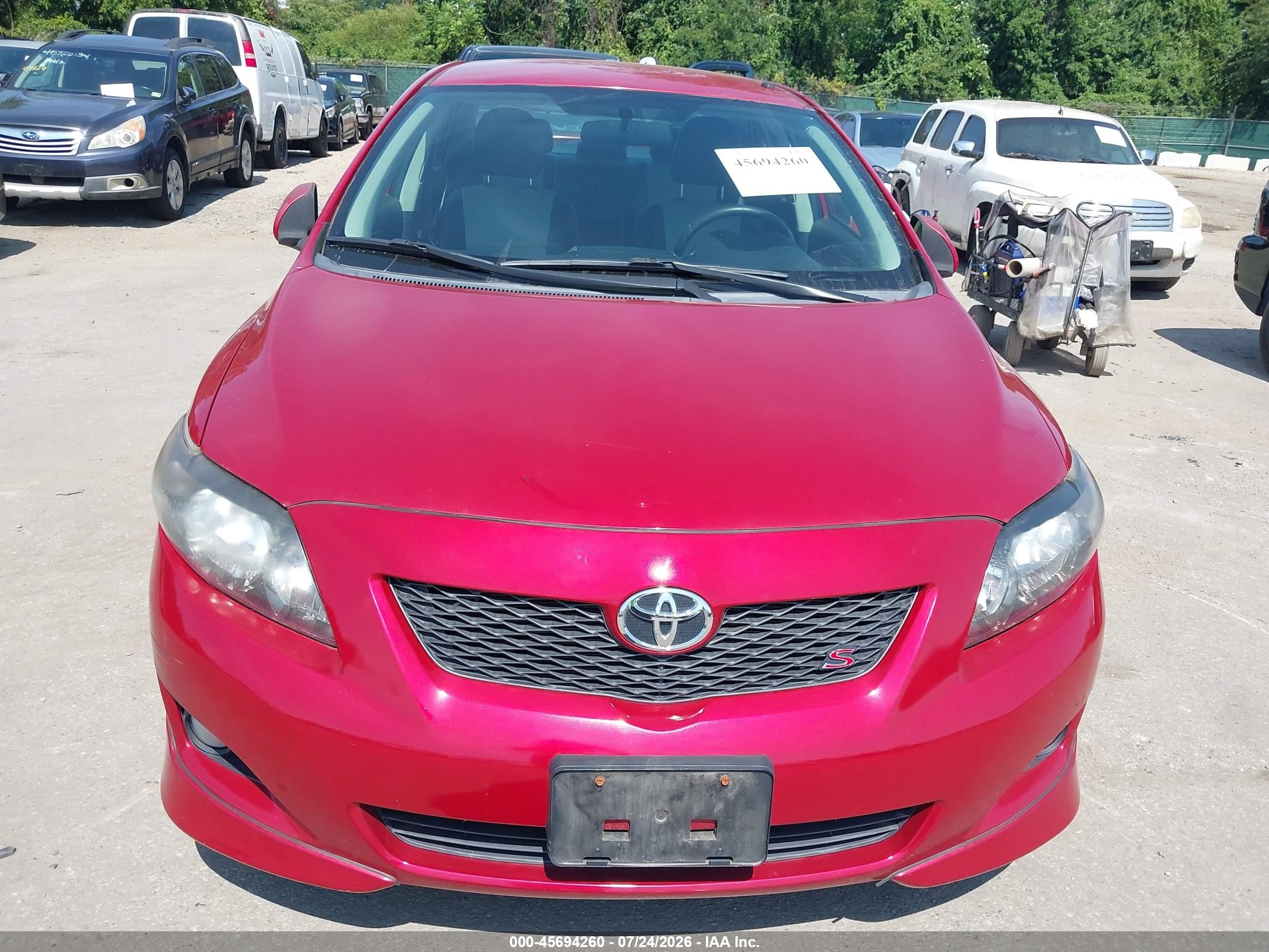 2009 Toyota Corolla S Red vin: 2T1BU40E09C118939