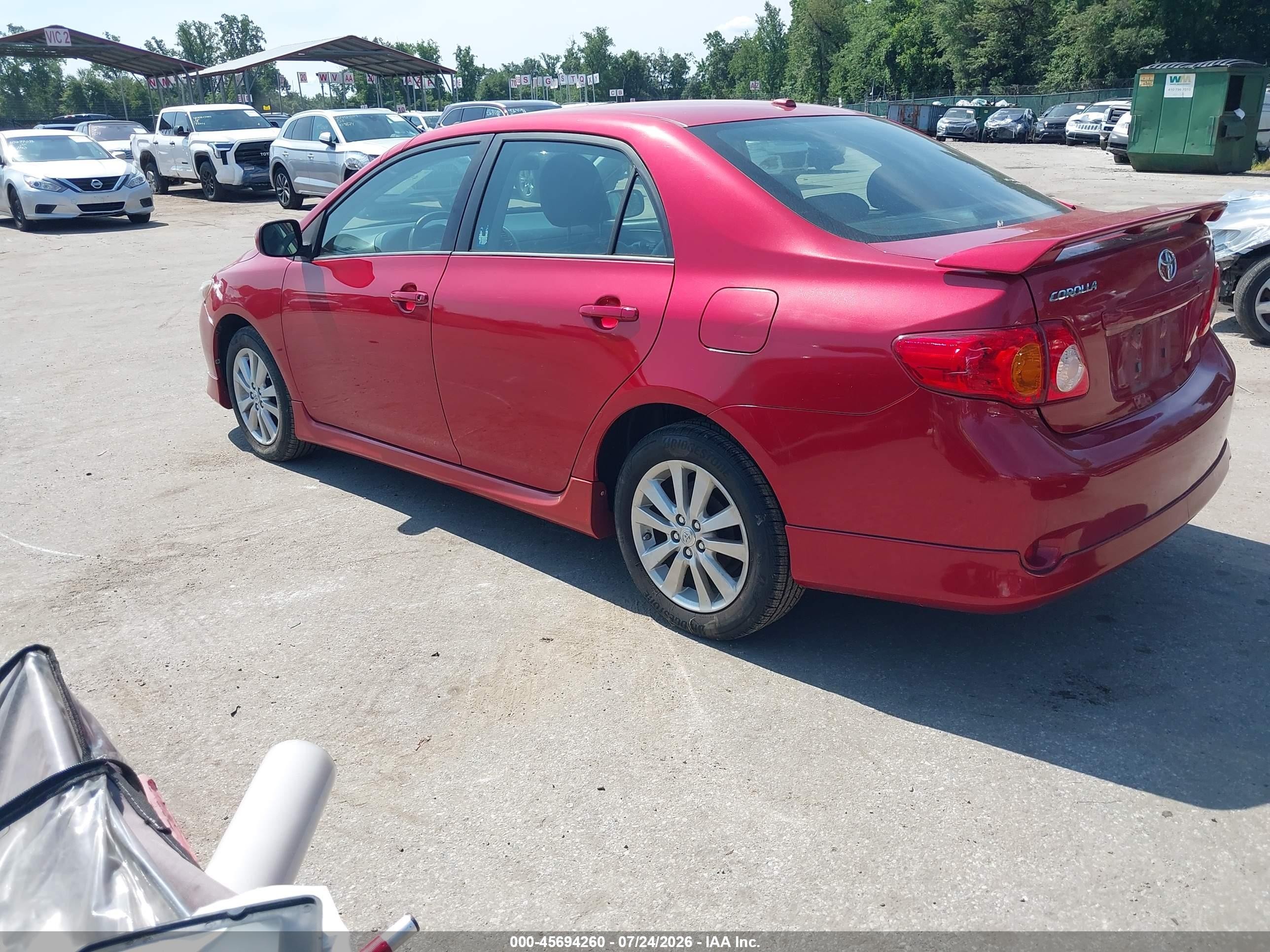 2009 Toyota Corolla S Red vin: 2T1BU40E09C118939