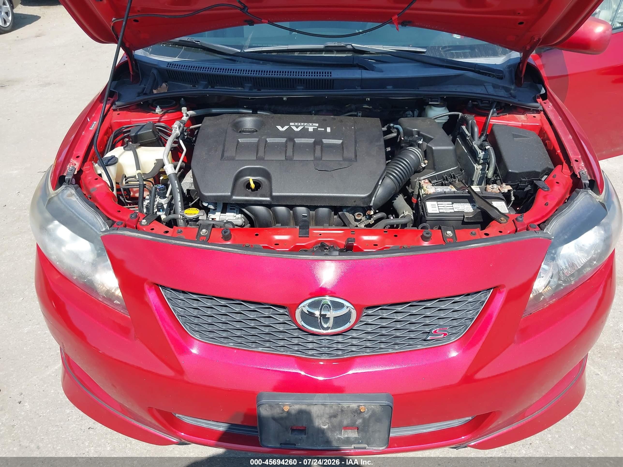 2009 Toyota Corolla S Red vin: 2T1BU40E09C118939