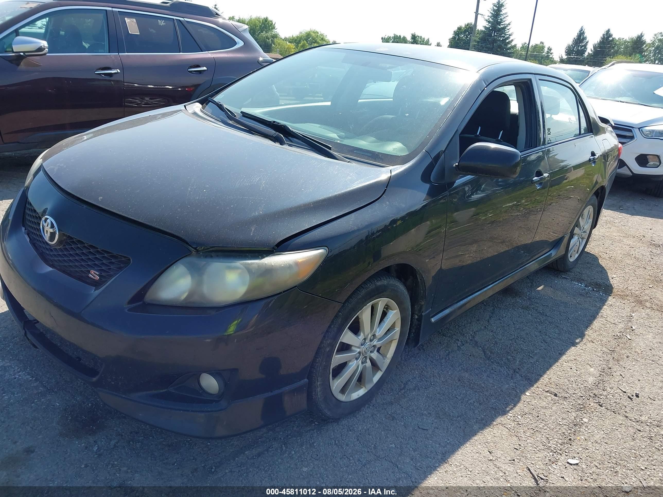 2009 Toyota Corolla S Black vin: 2T1BU40E19C139668
