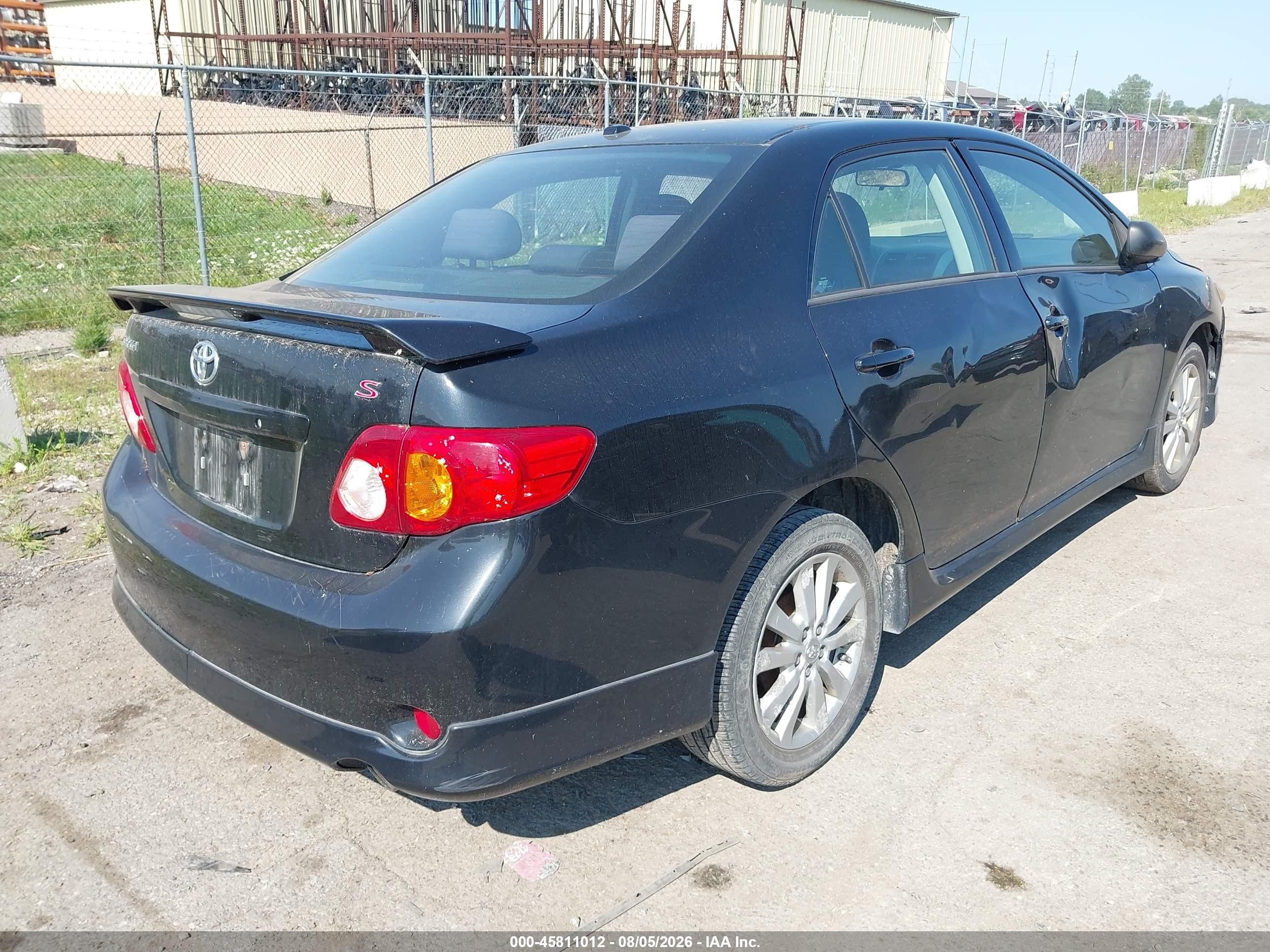 2009 Toyota Corolla S Black vin: 2T1BU40E19C139668