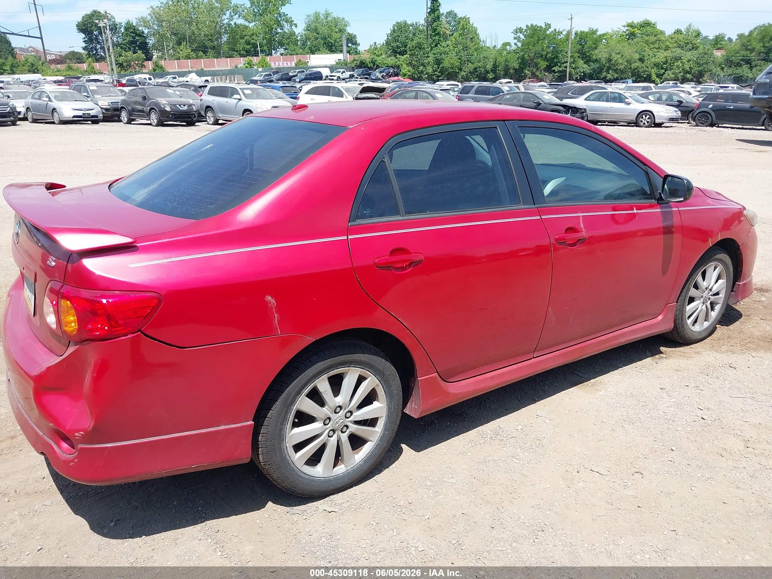 2009 Toyota Corolla S Red vin: 2T1BU40E29C031009
