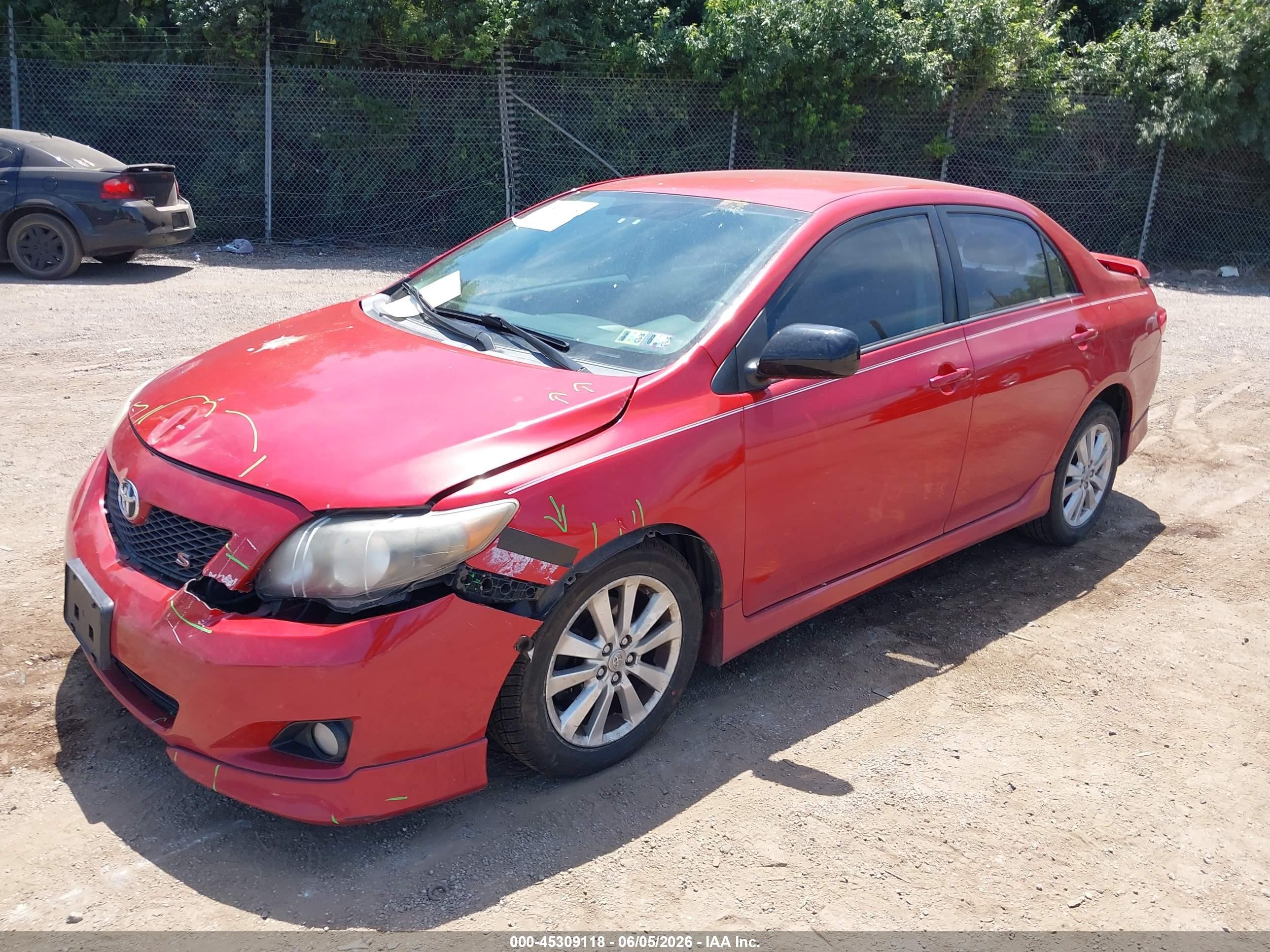 2009 Toyota Corolla S Red vin: 2T1BU40E29C031009