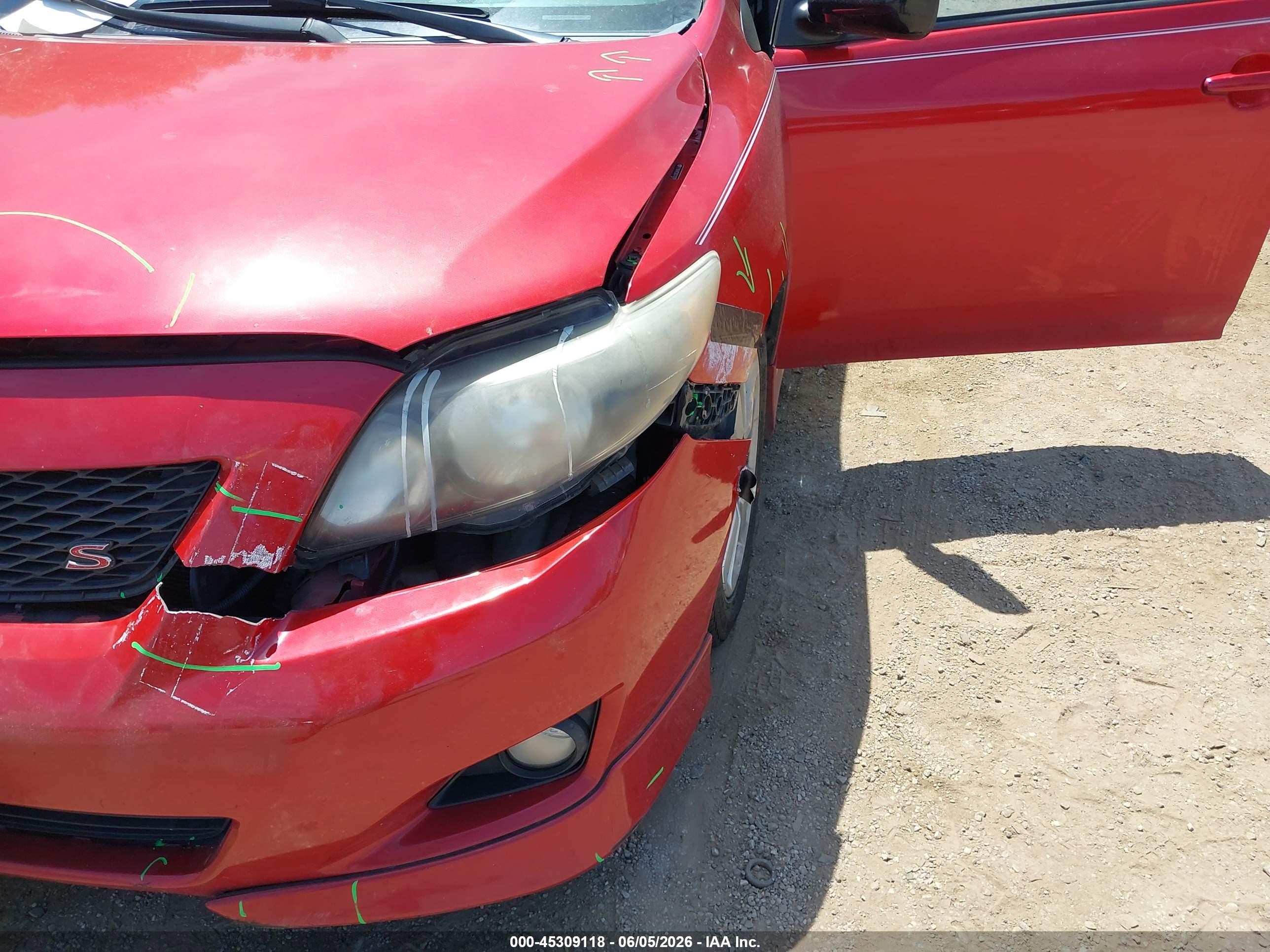2009 Toyota Corolla S Red vin: 2T1BU40E29C031009