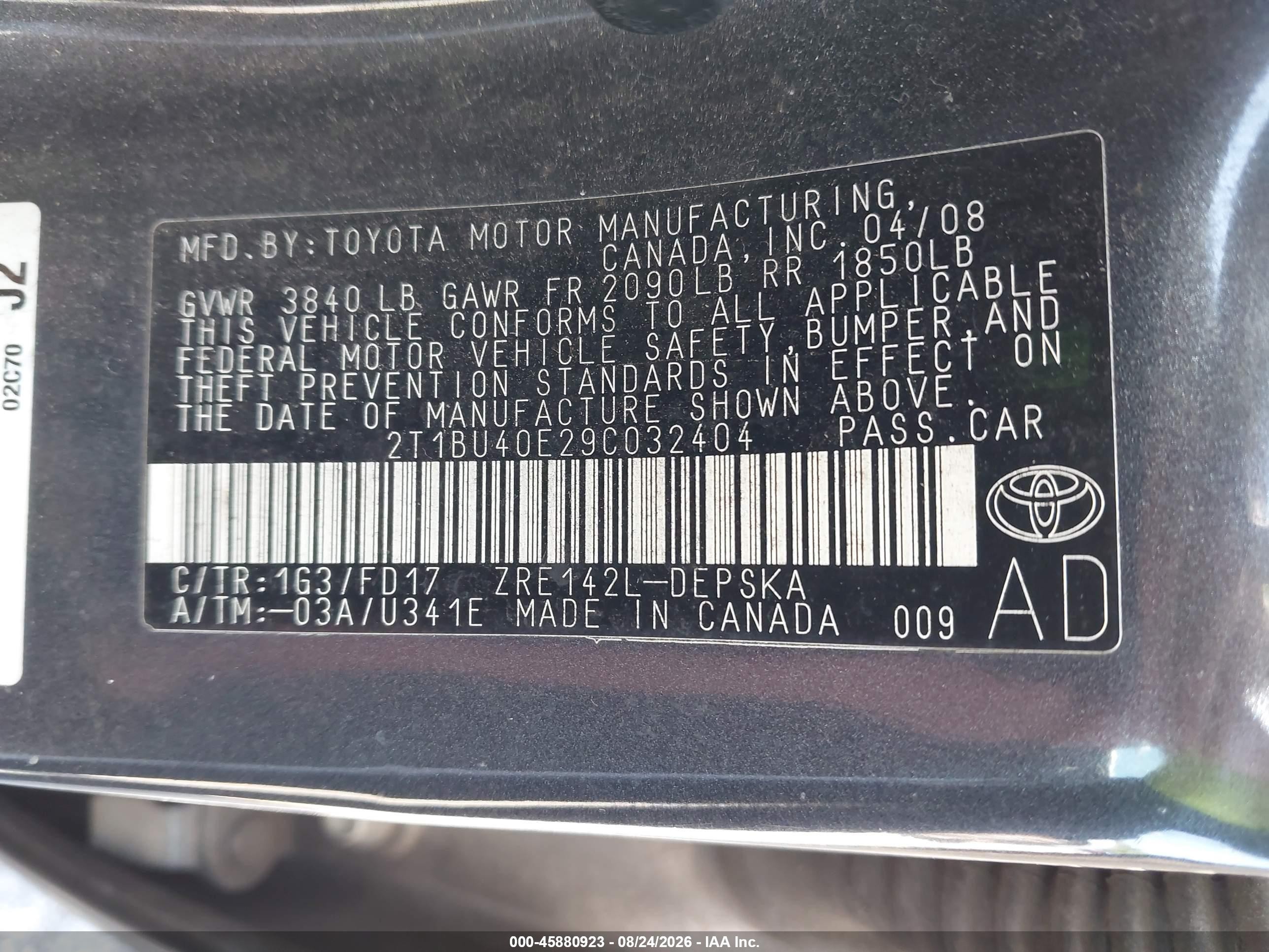 2009 Toyota Corolla S Gray vin: 2T1BU40E29C032404