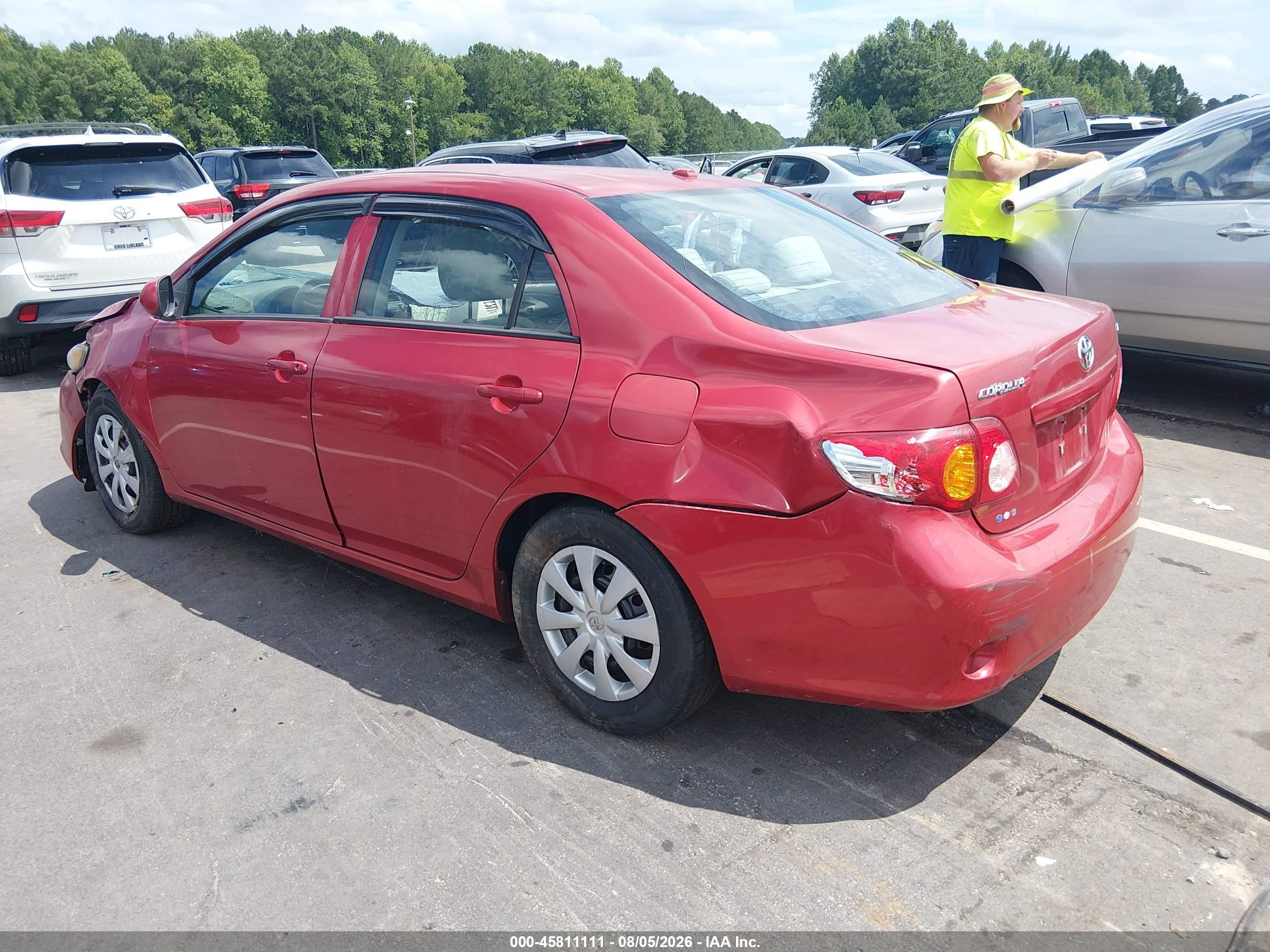 2009 Toyota Corolla Le Красный vin: 2T1BU40E29C114097