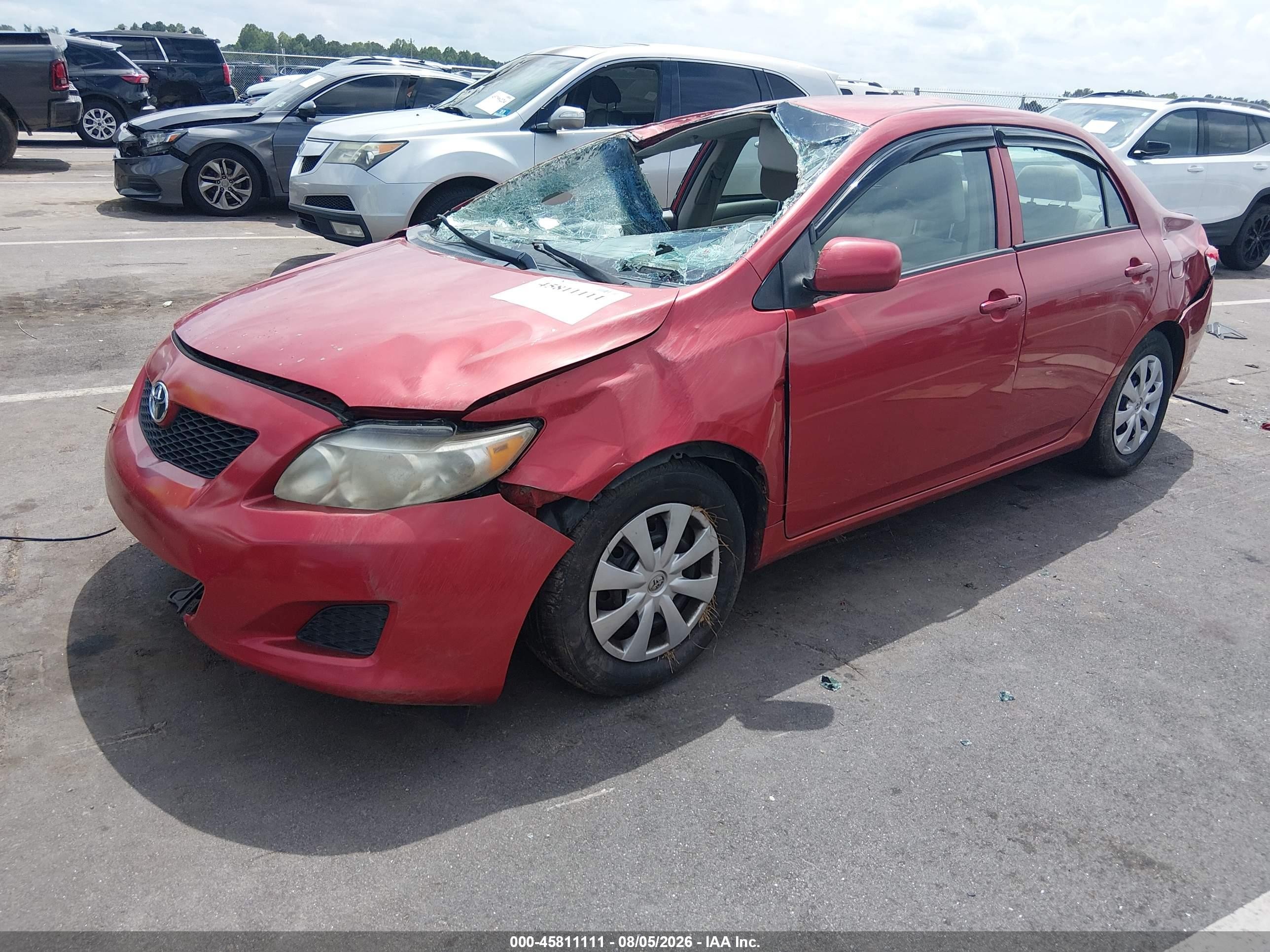 2009 Toyota Corolla Le Красный vin: 2T1BU40E29C114097