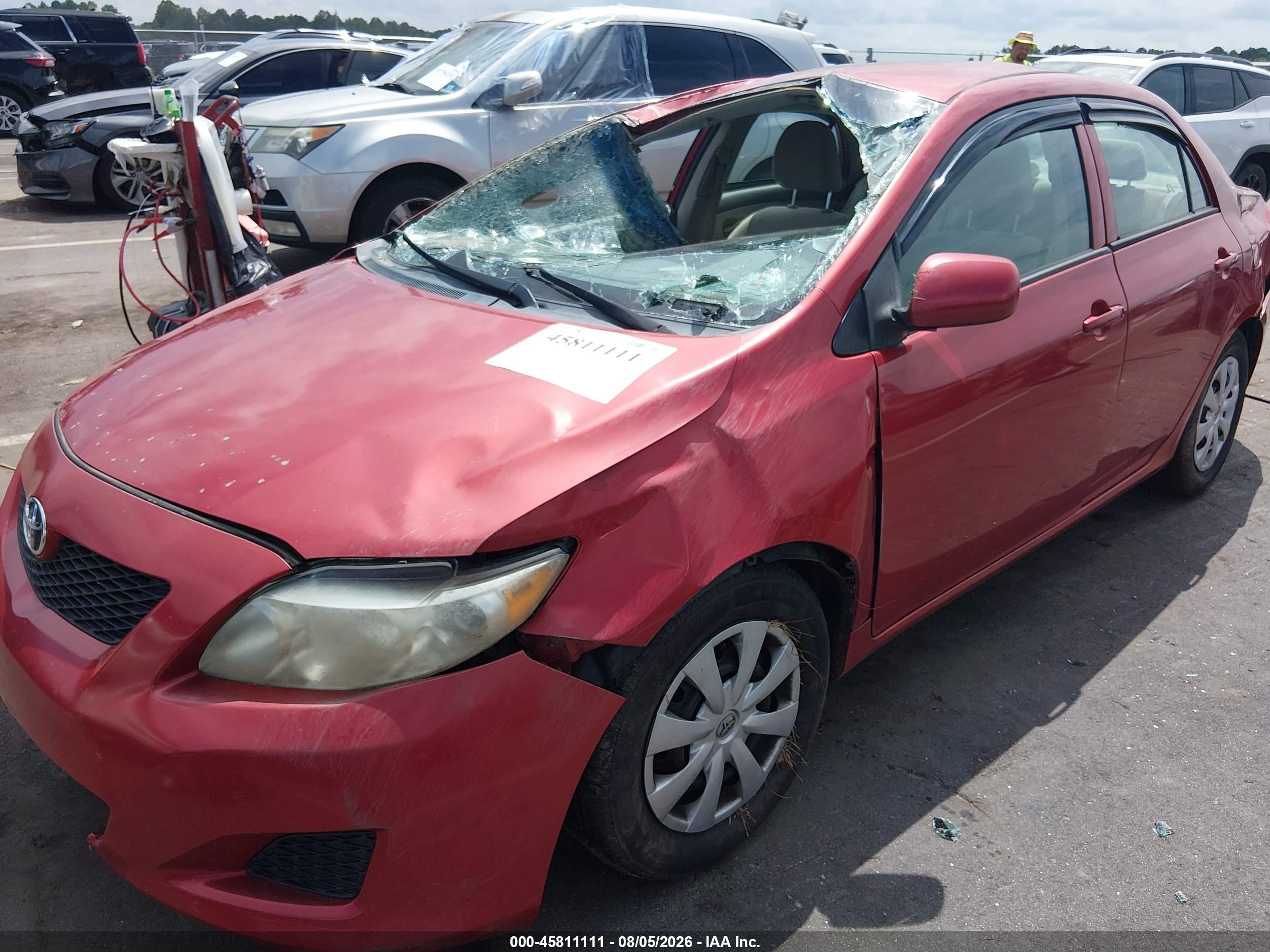 2009 Toyota Corolla Le Красный vin: 2T1BU40E29C114097