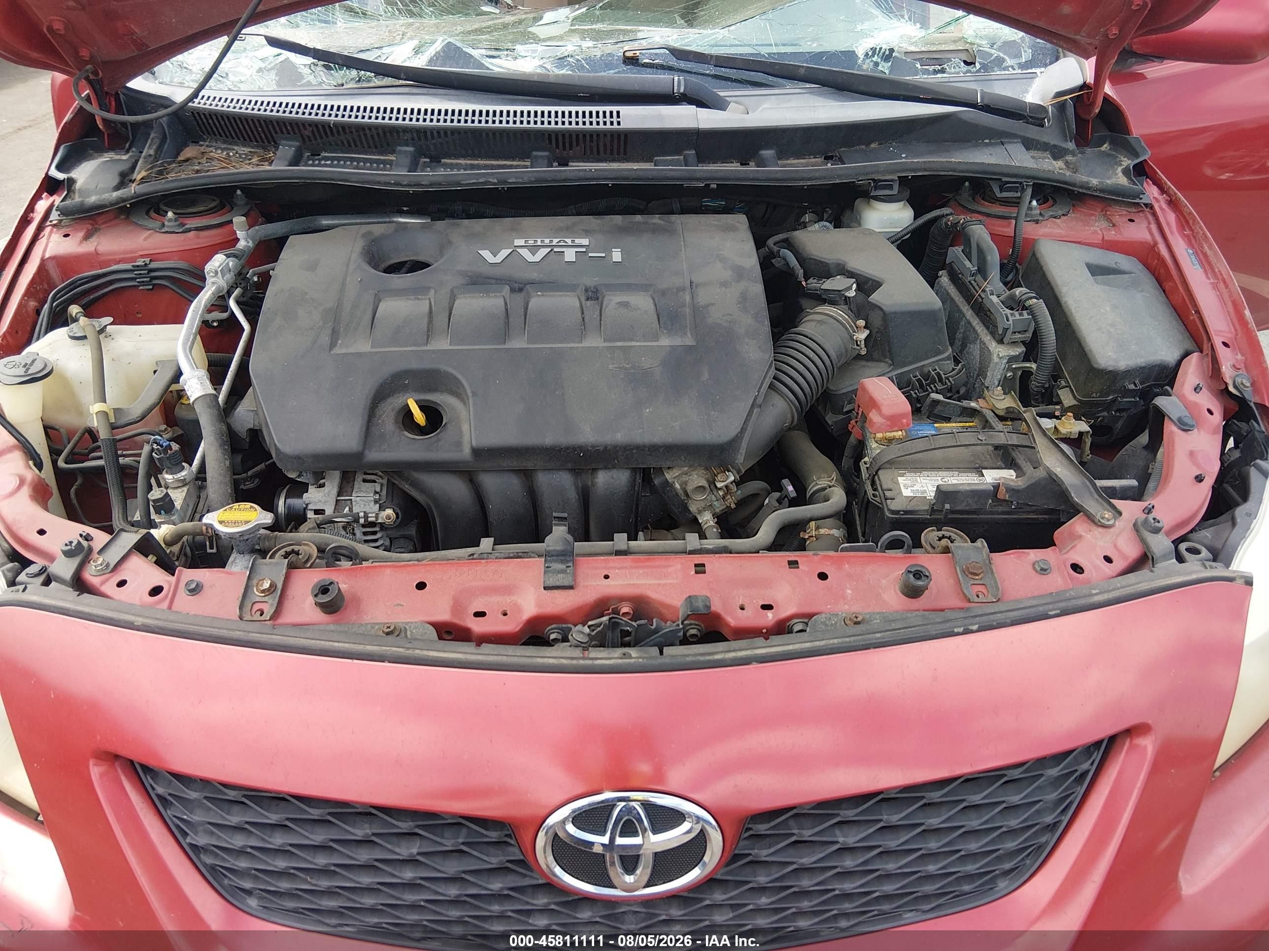 2009 Toyota Corolla Le Красный vin: 2T1BU40E29C114097
