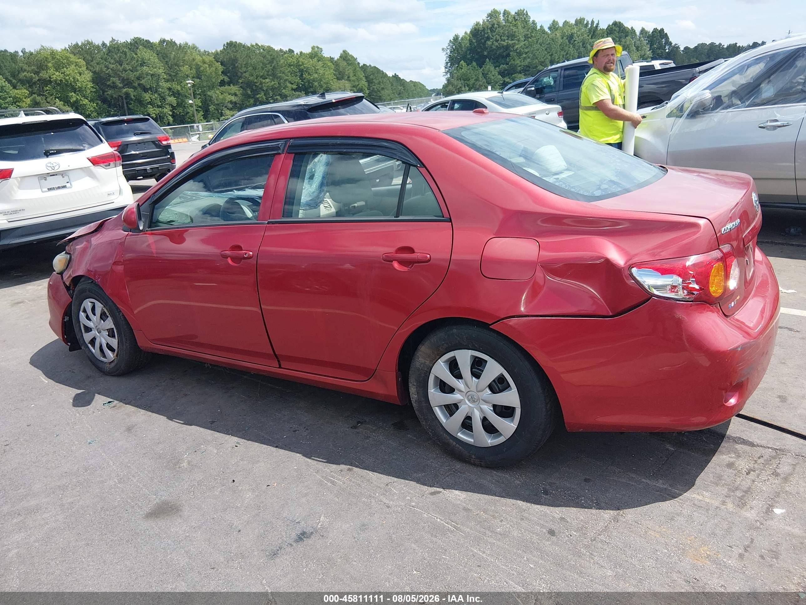 2009 Toyota Corolla Le Красный vin: 2T1BU40E29C114097
