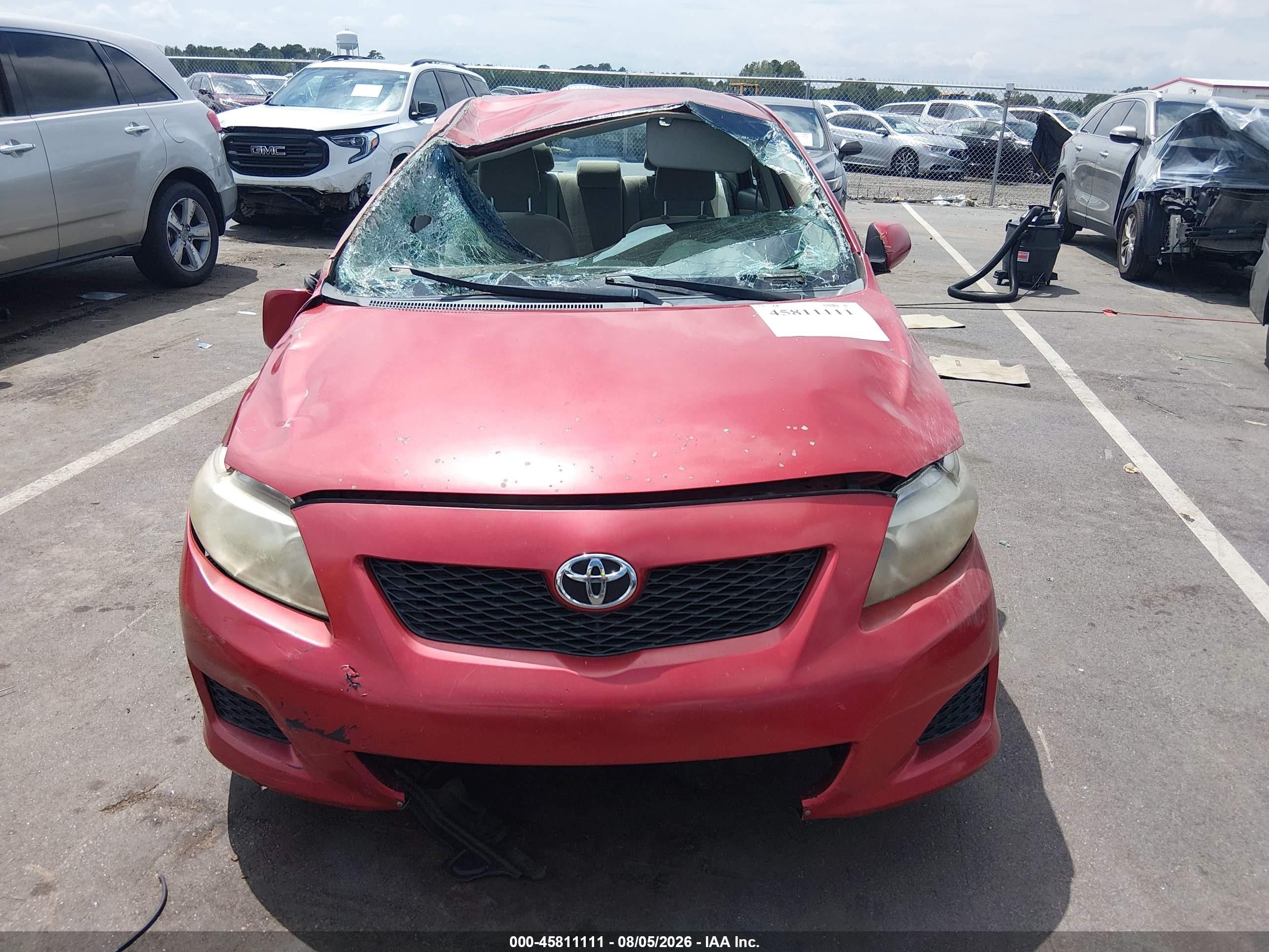 2009 Toyota Corolla Le Красный vin: 2T1BU40E29C114097