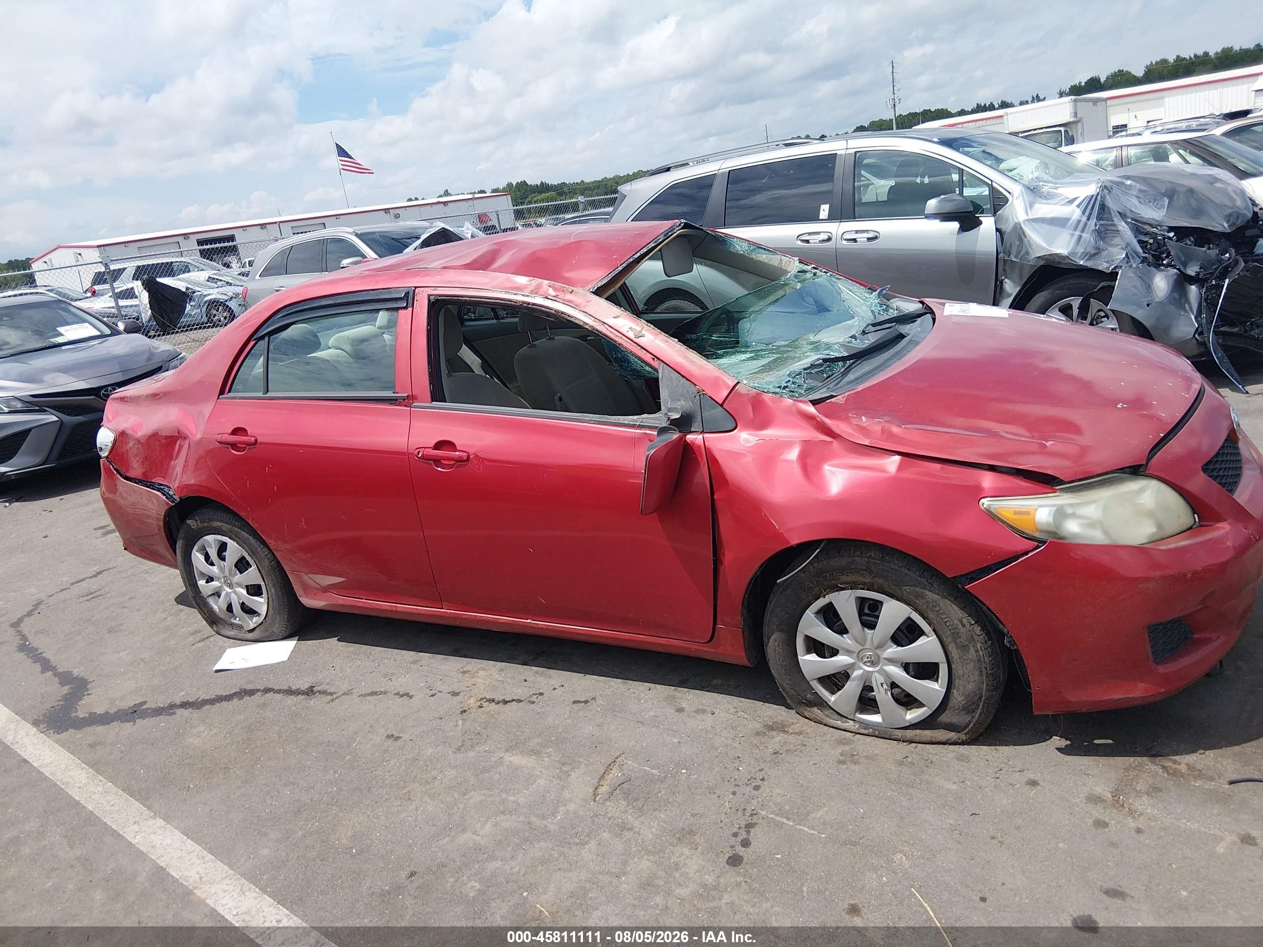 2009 Toyota Corolla Le Красный vin: 2T1BU40E29C114097