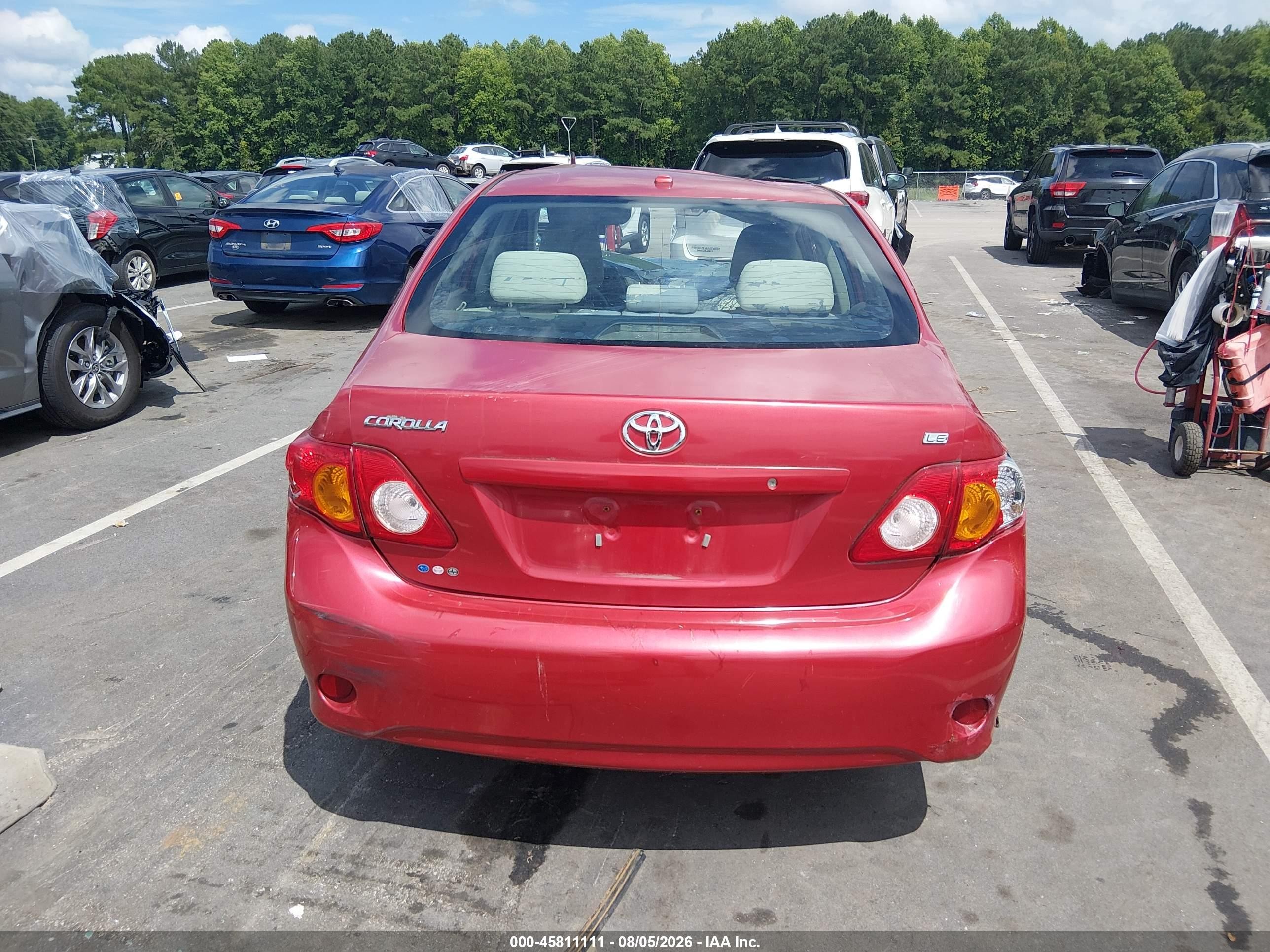 2009 Toyota Corolla Le Красный vin: 2T1BU40E29C114097