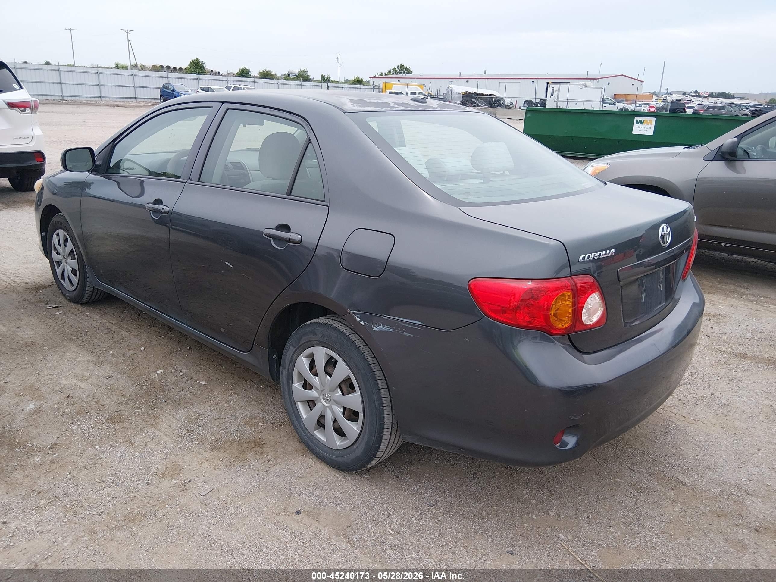 2009 Toyota Corolla Le Gray vin: 2T1BU40E29C116481