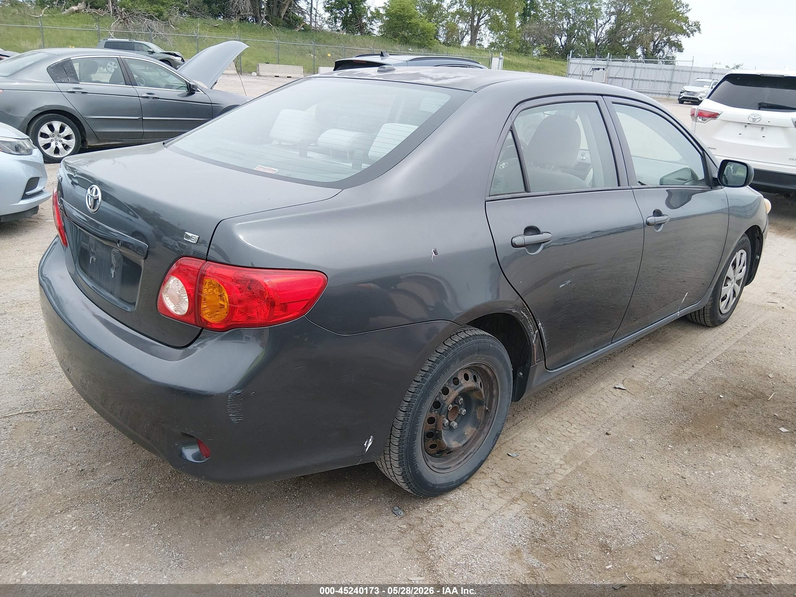 2009 Toyota Corolla Le Gray vin: 2T1BU40E29C116481
