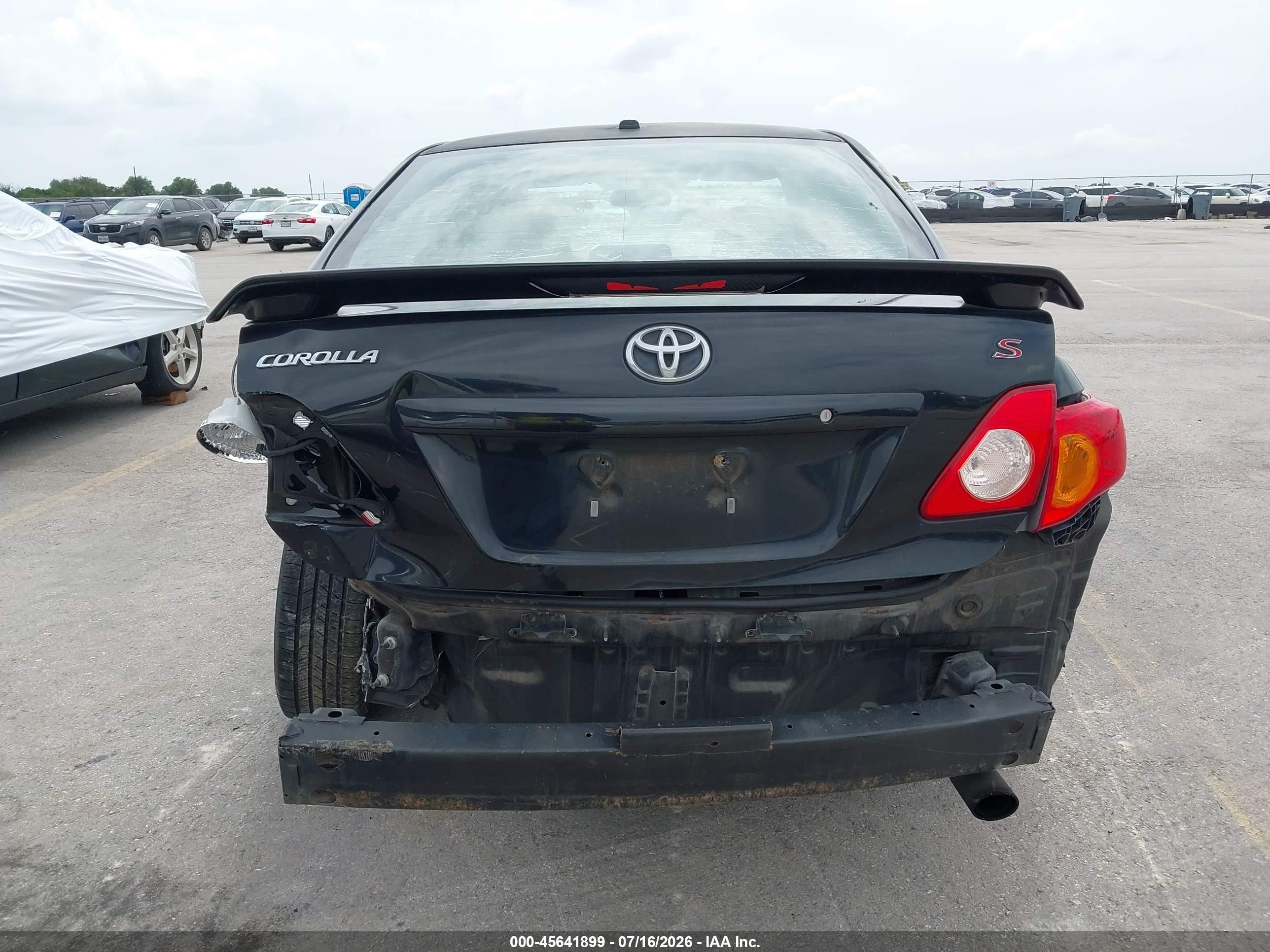 2009 Toyota Corolla S Black vin: 2T1BU40E29C145639