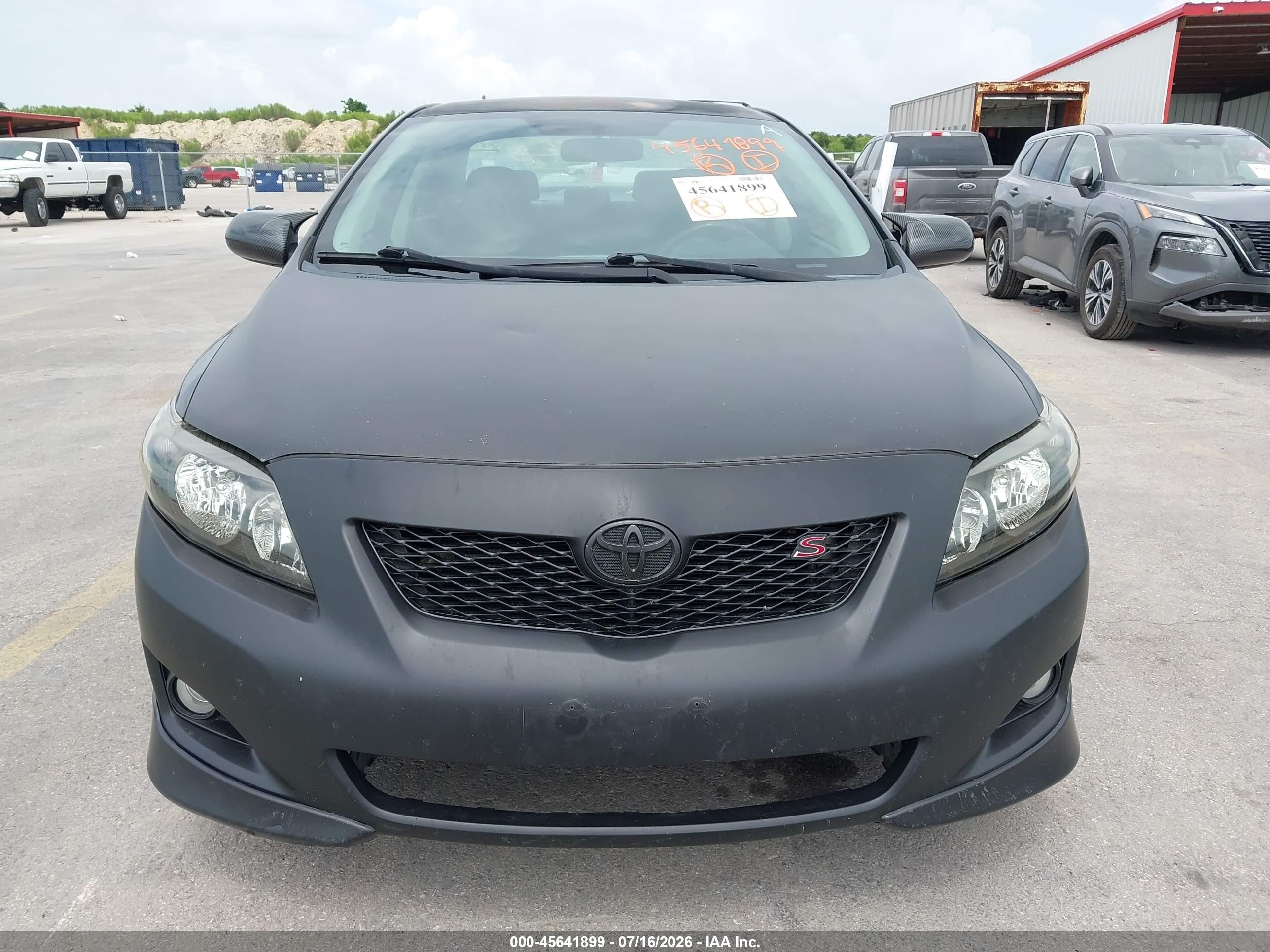 2009 Toyota Corolla S Black vin: 2T1BU40E29C145639