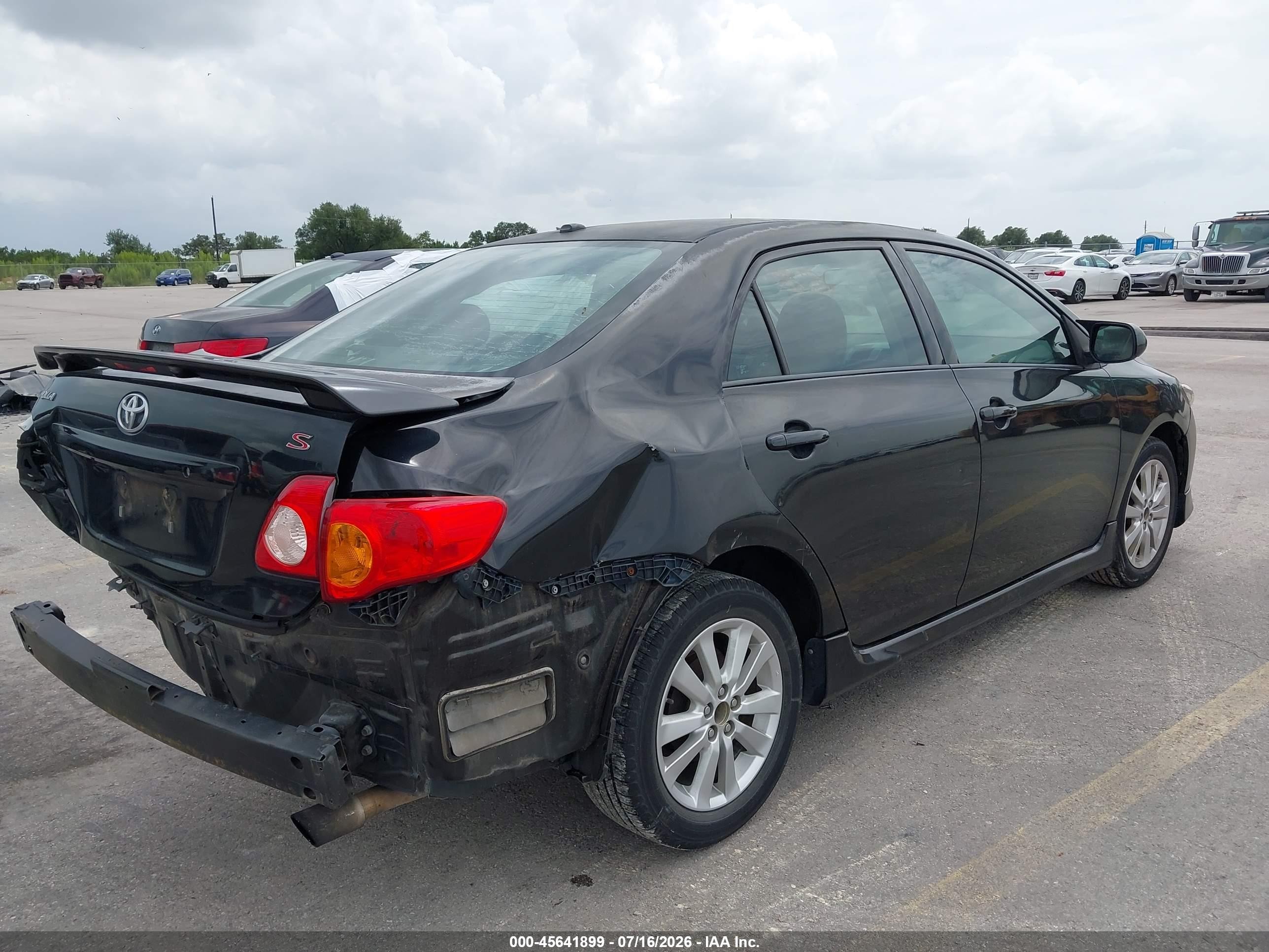 2009 Toyota Corolla S Black vin: 2T1BU40E29C145639