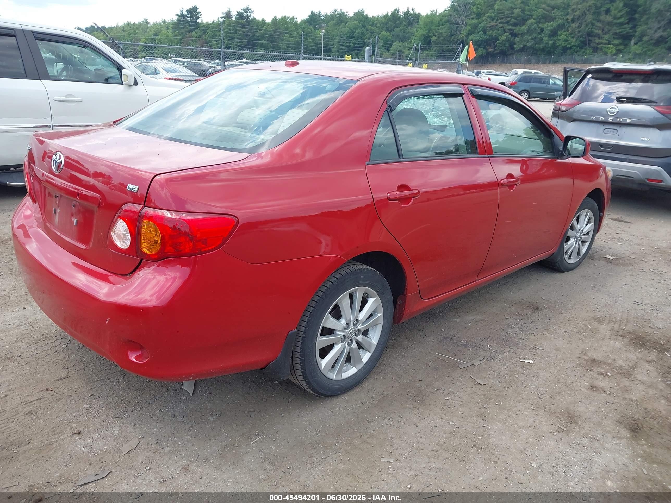2009 Toyota Corolla Le Red vin: 2T1BU40E39C045291