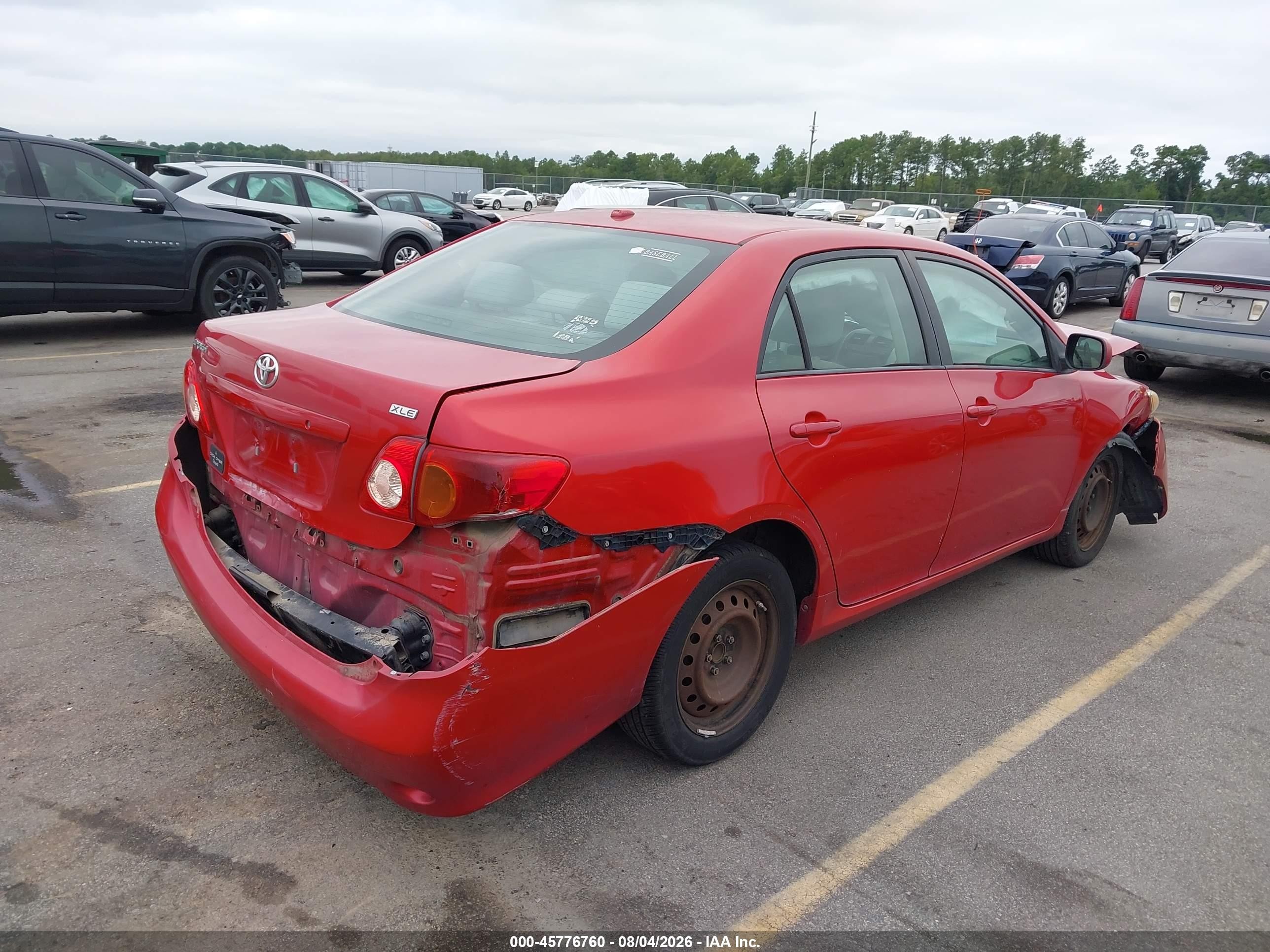 2009 Toyota Corolla Xle Red vin: 2T1BU40E39C118997