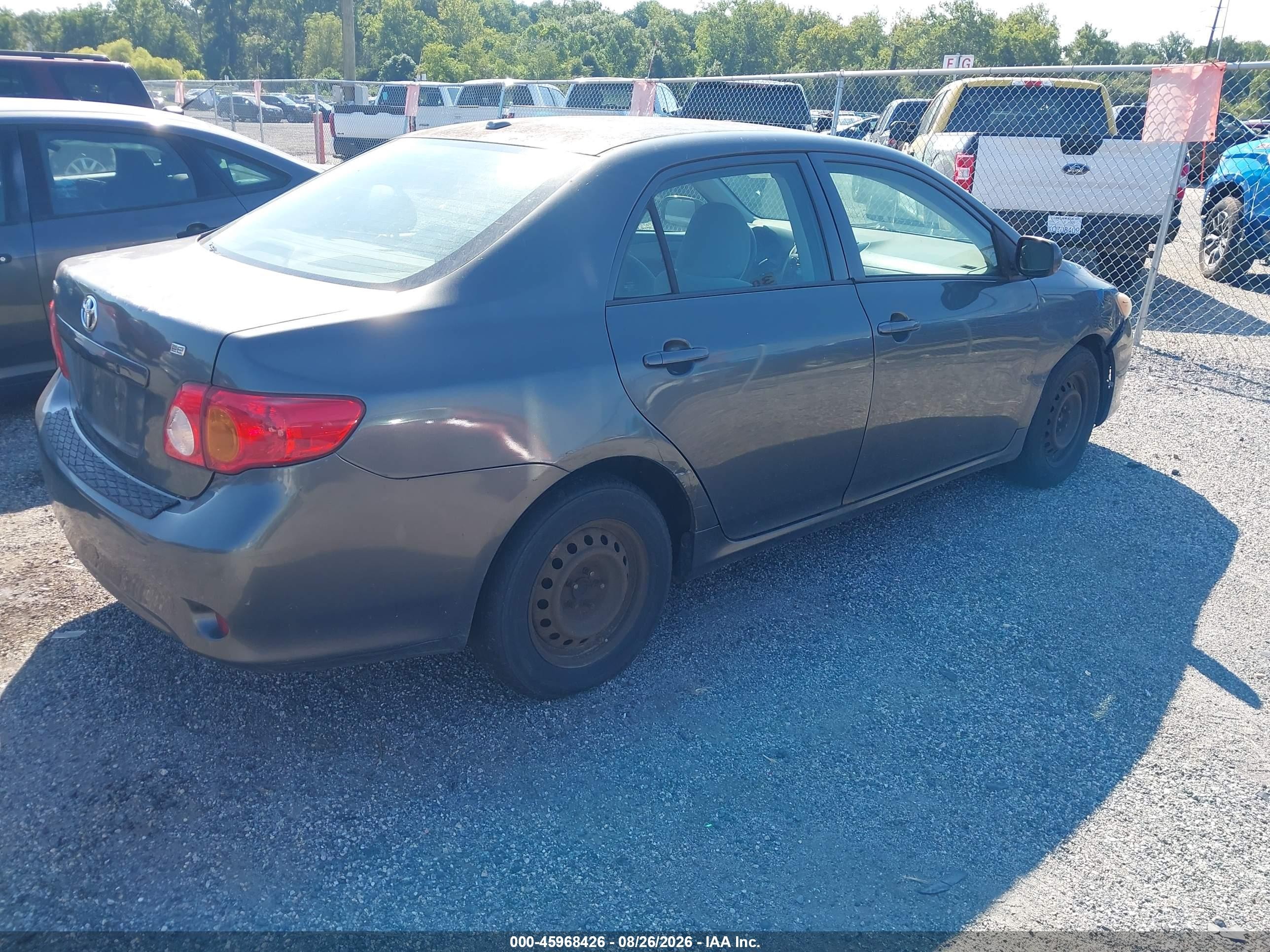 2009 Toyota Corolla Le Gray vin: 2T1BU40E39C151837