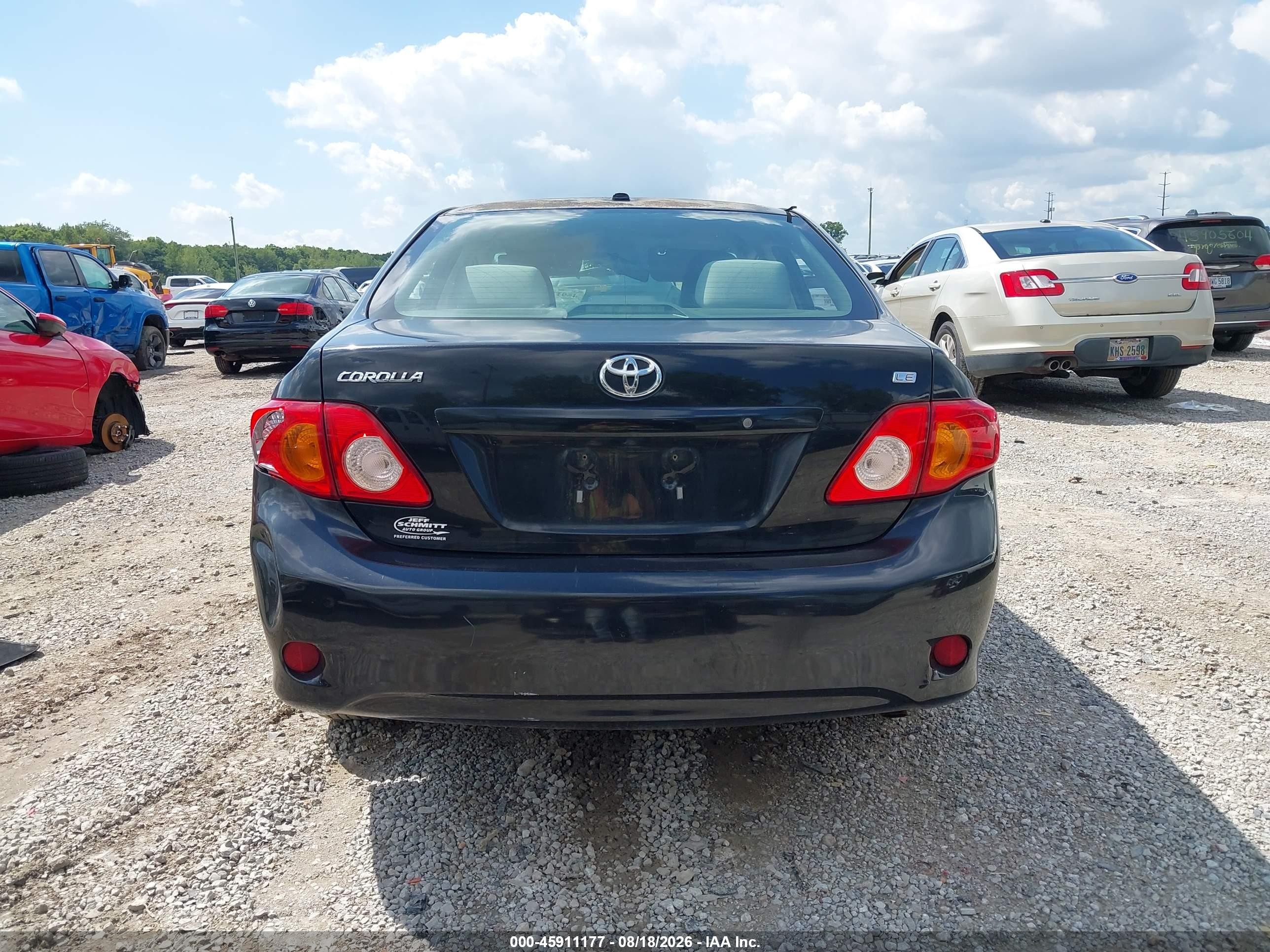 2009 Toyota Corolla Le Black vin: 2T1BU40E39C175409