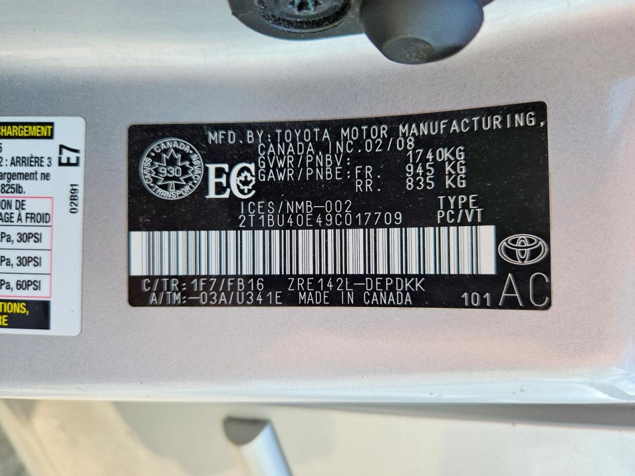 2009 Toyota Corolla Base Серебряный vin: 2T1BU40E49C017709