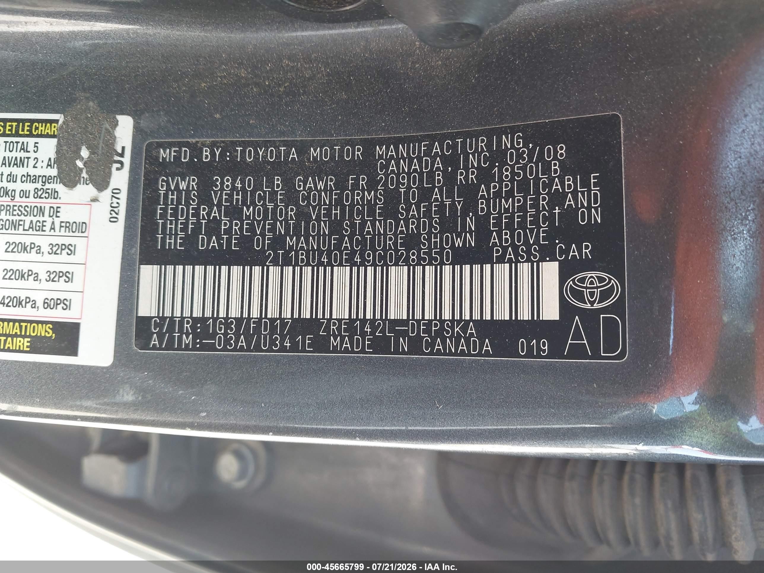 2009 Toyota Corolla S Gray vin: 2T1BU40E49C028550
