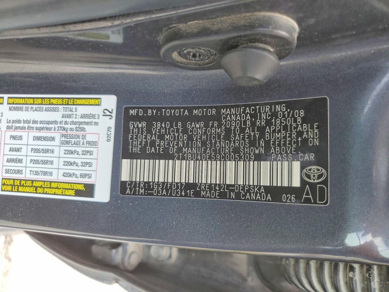 2009 Toyota Corolla S Gray vin: 2T1BU40E59C005309