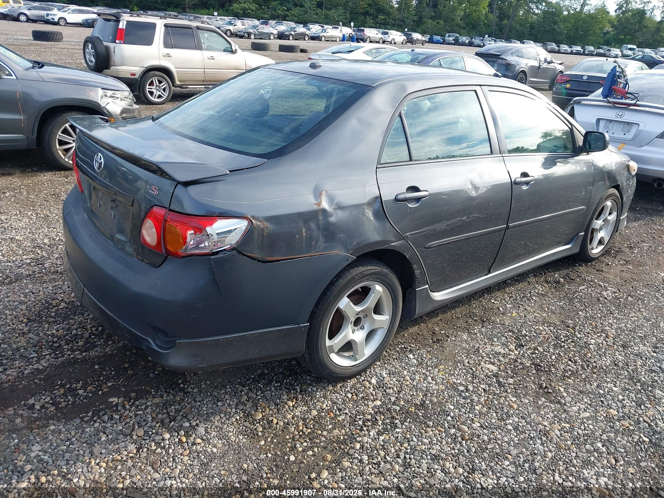2009 Toyota Corolla S Серый vin: 2T1BU40E59C034955